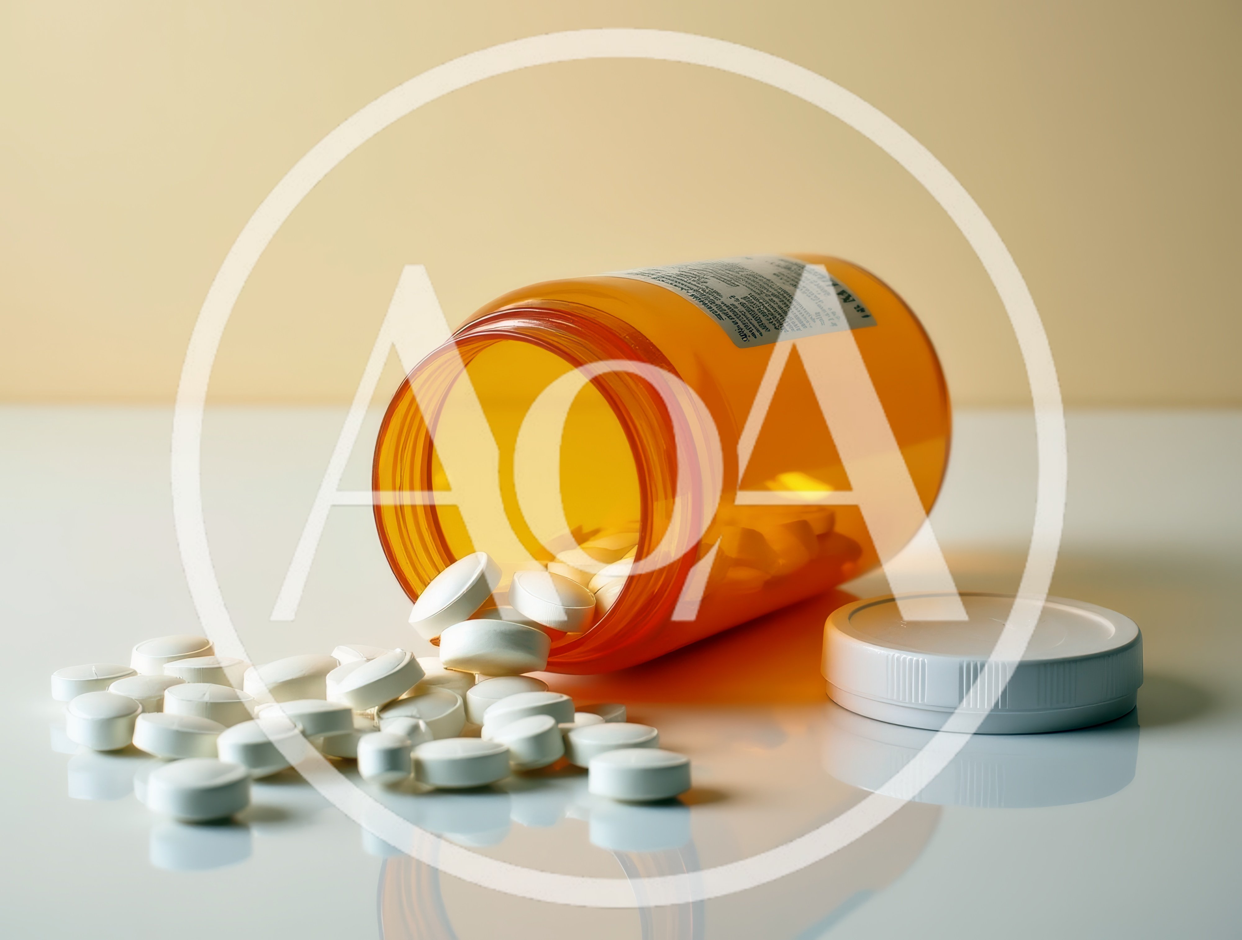 Pills Spilling From An Open Prescription Bottle