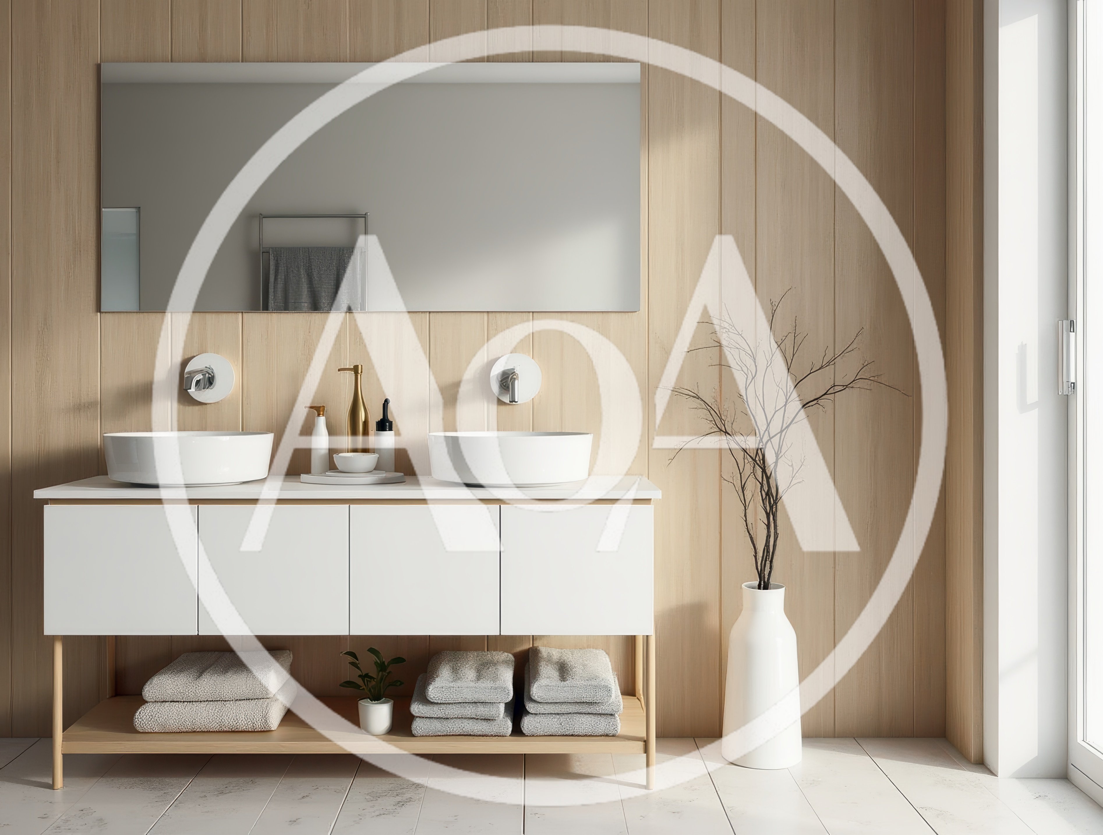Modern Minimalist Bathroom Vanity With Double Sinks