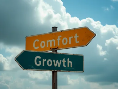Directional Signpost Pointing Towards Comfort And Growth