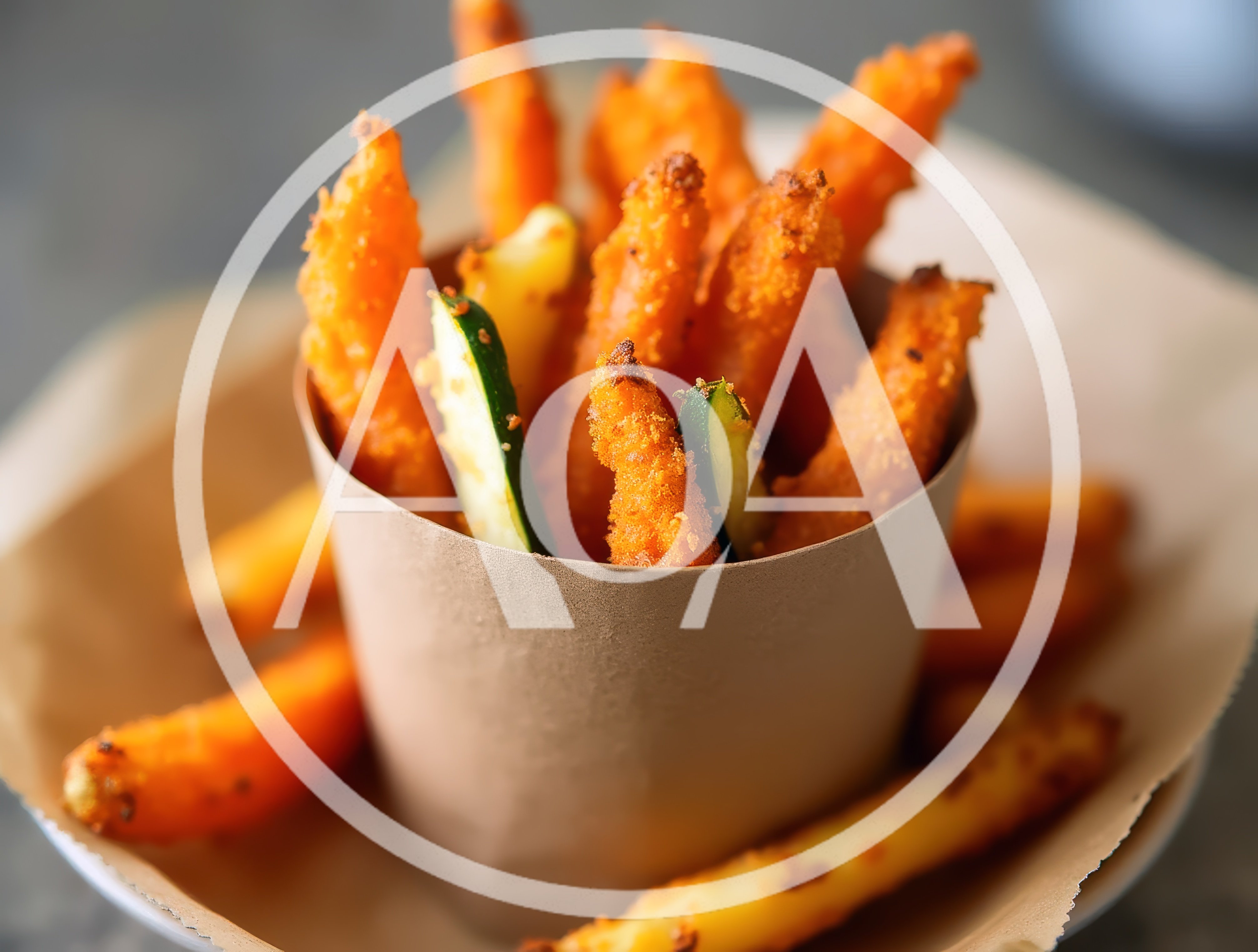 Crispy Sweet Potato Fries In A Paper Cup