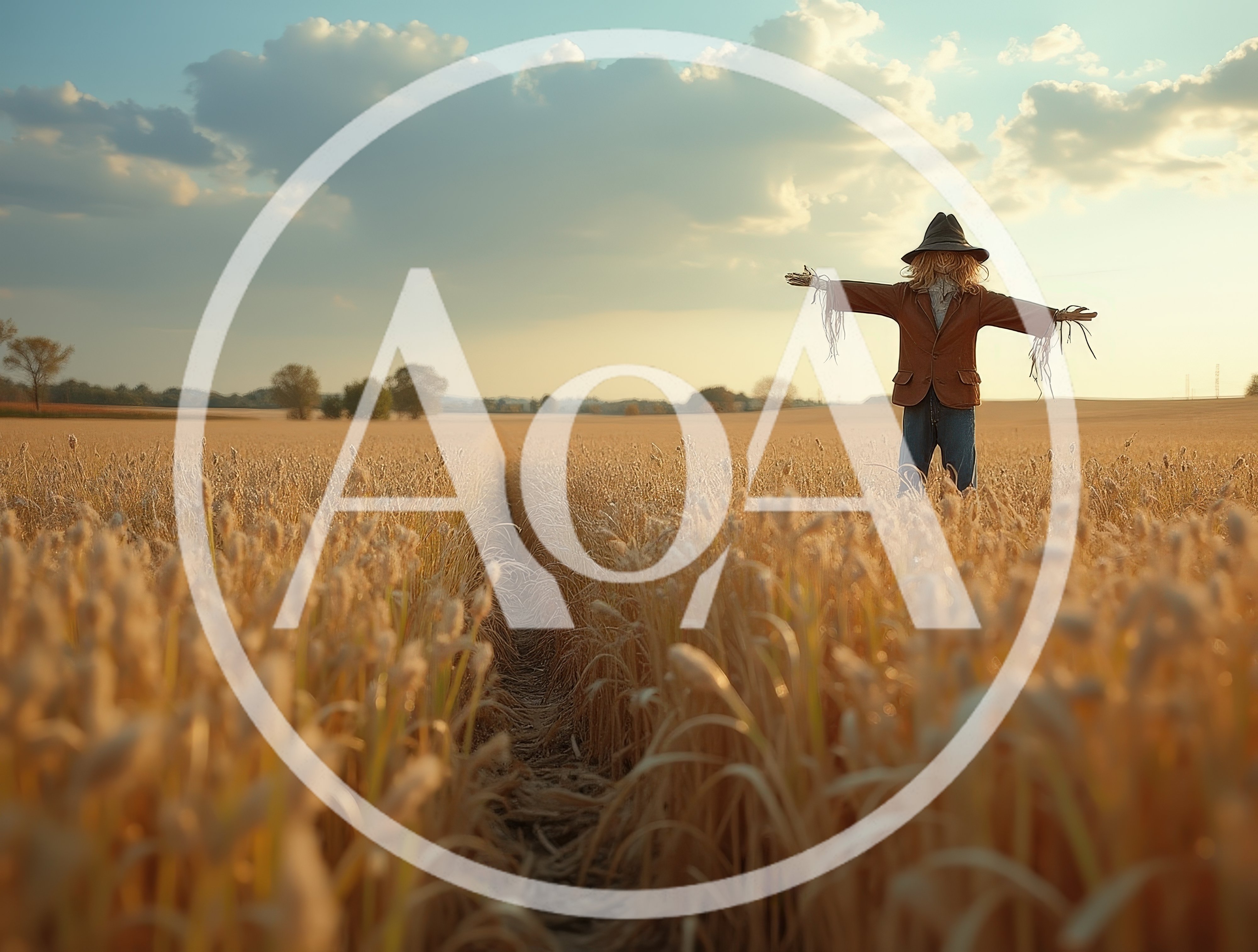 Scarecrow Standing In A Golden Wheat Field