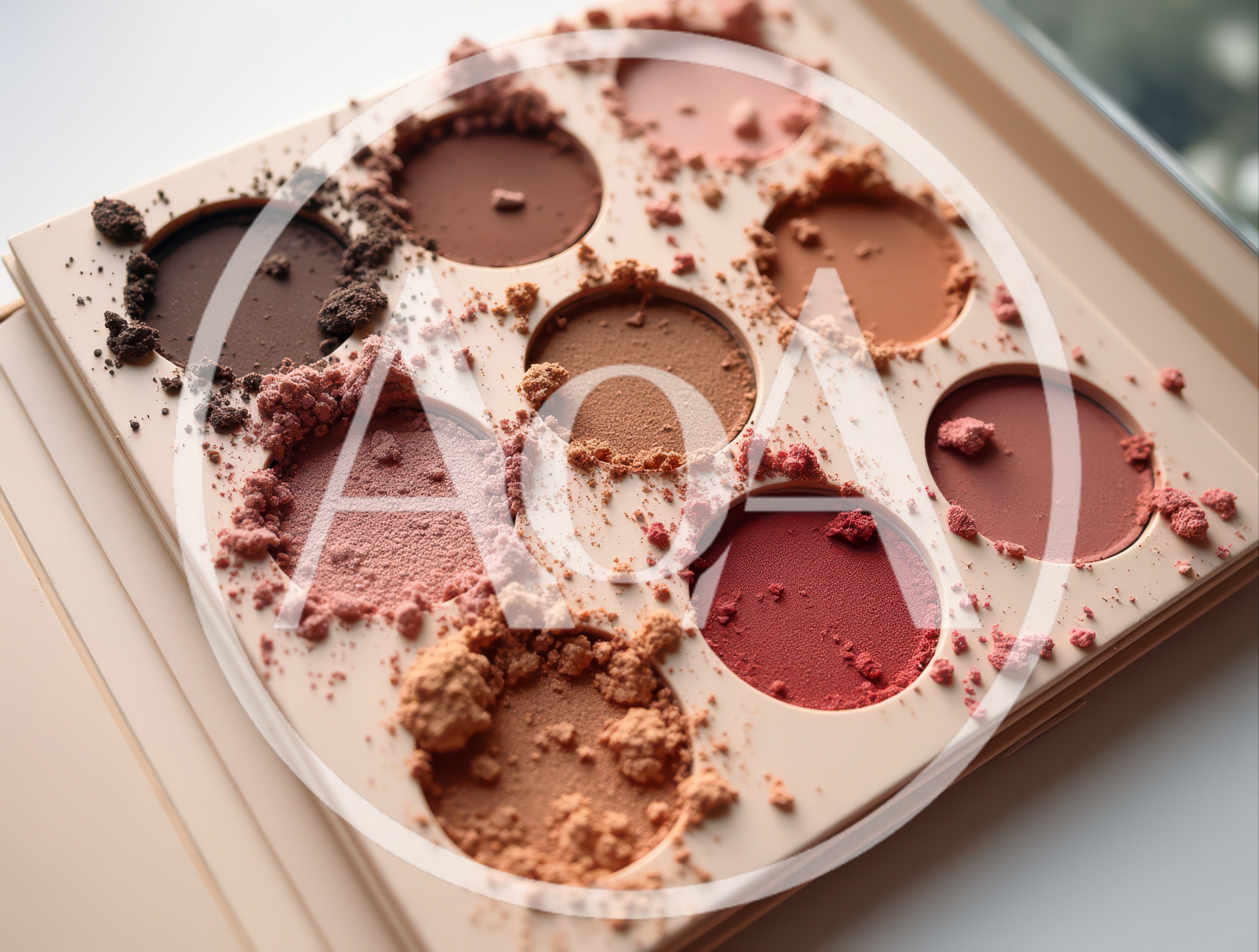 Messy Eyeshadow Palette With Loose Powder Makeup