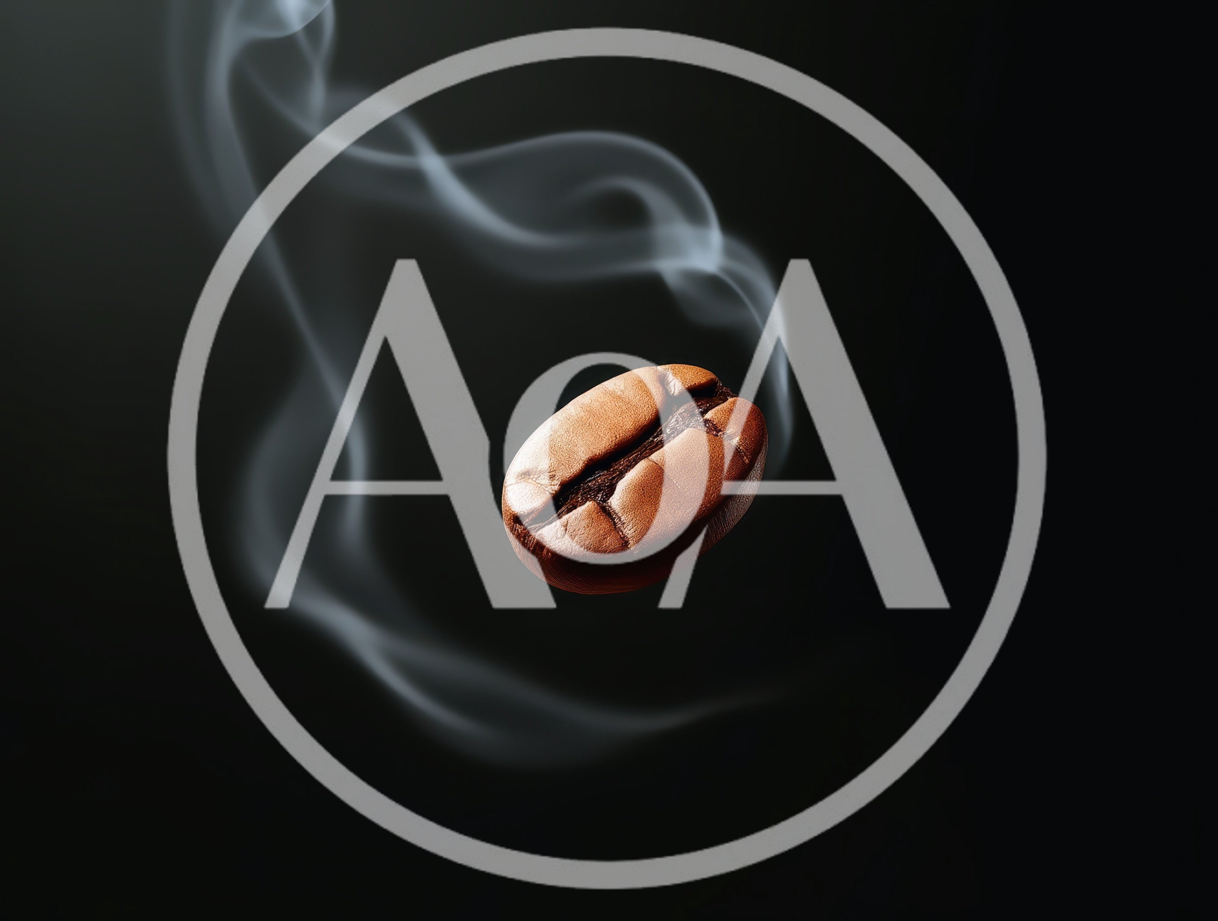 Single Roasted Coffee Bean With Wisps Of Smoke
