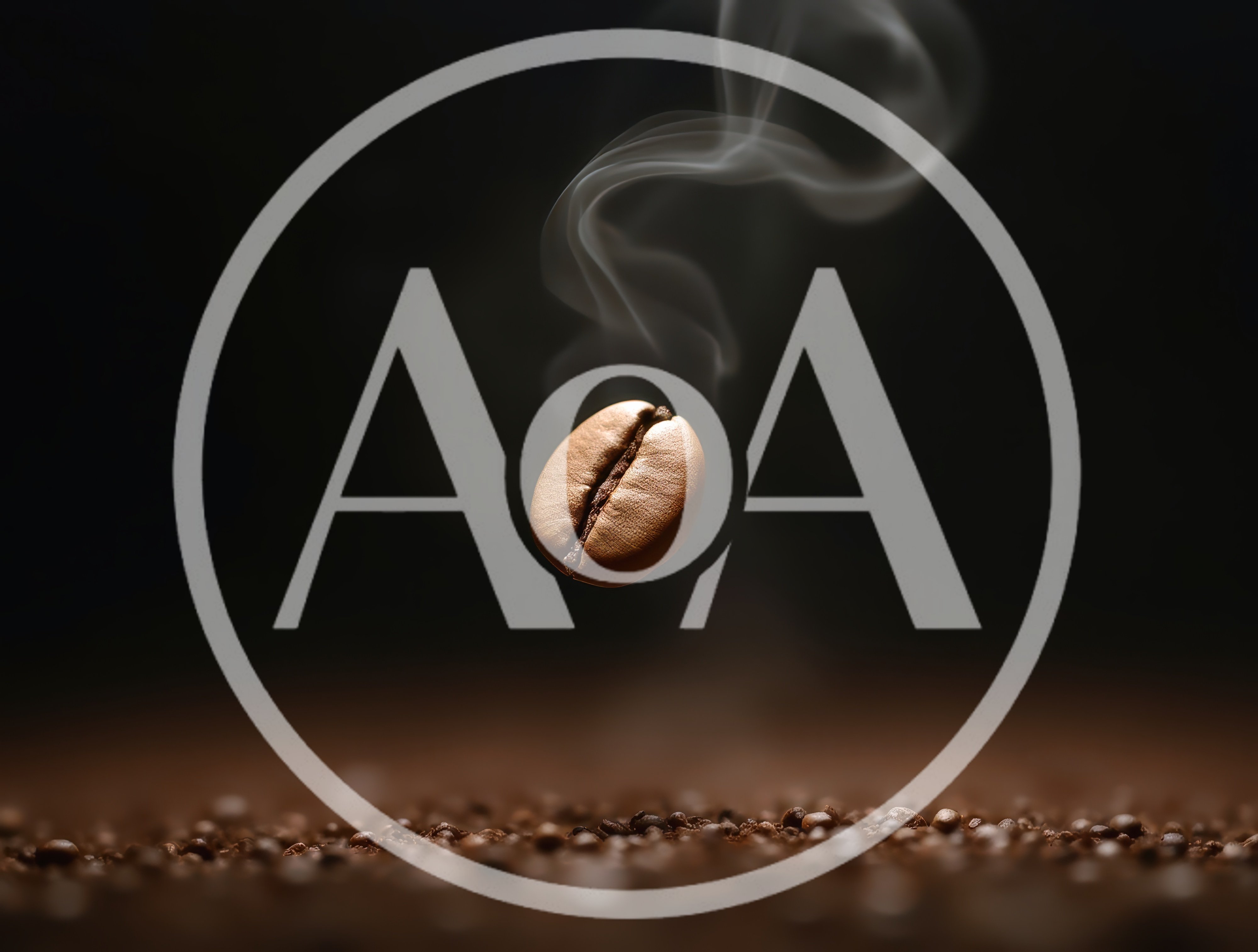 Single Roasted Coffee Bean Floating With Rising Steam