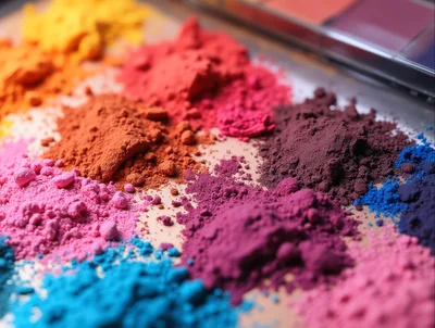 Vibrant Piles Of Loose Cosmetic Pigment Powder