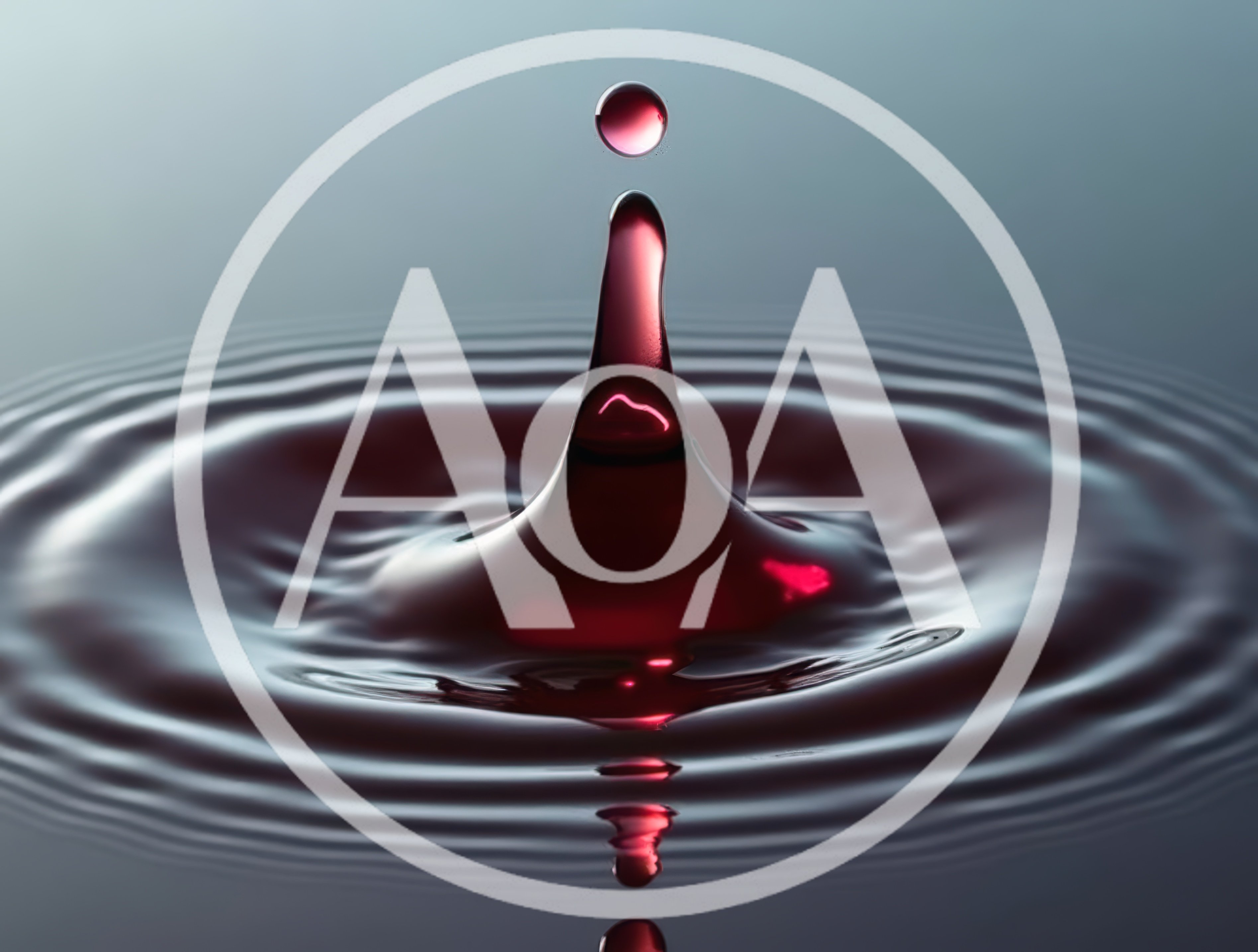 Red Liquid Drop Impact Creating Concentric Ripples