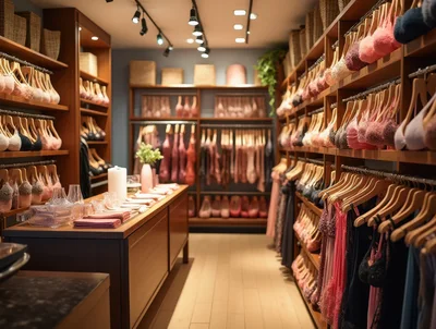 Organized Lingerie Boutique Interior Display