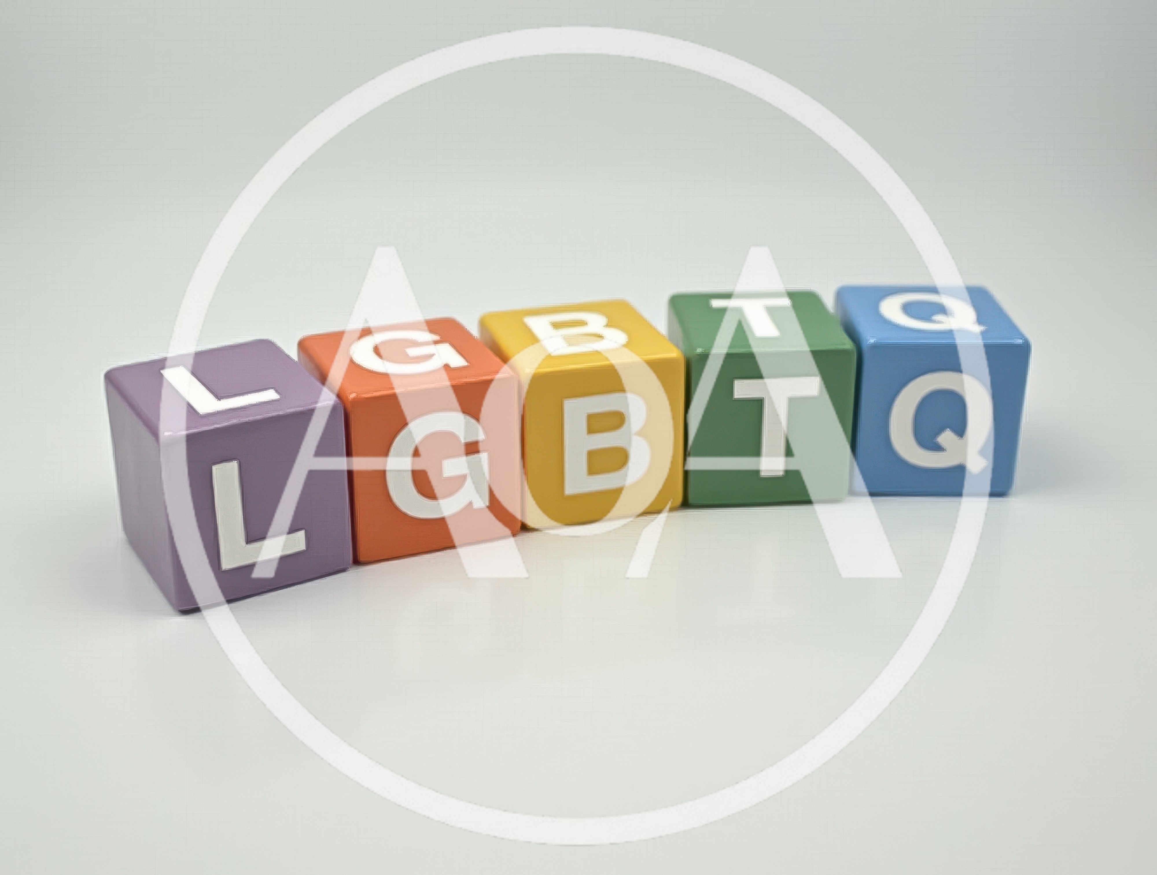 LGBTQ Letter Blocks Arranged On A White Surface