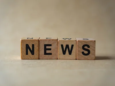 Wooden Blocks Spelling The Word News