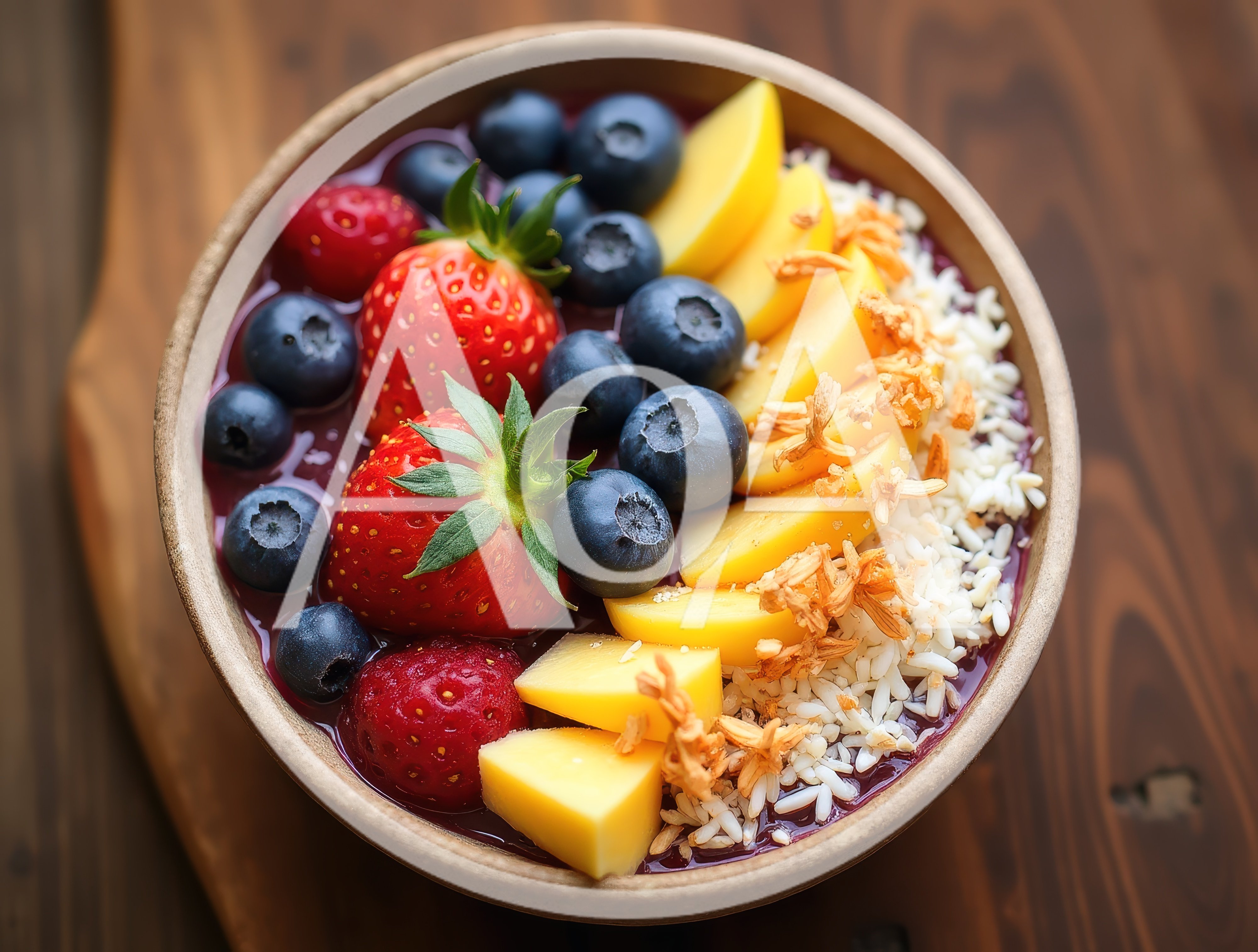 Healthy Acai Bowl With Fresh Fruit And Toppings