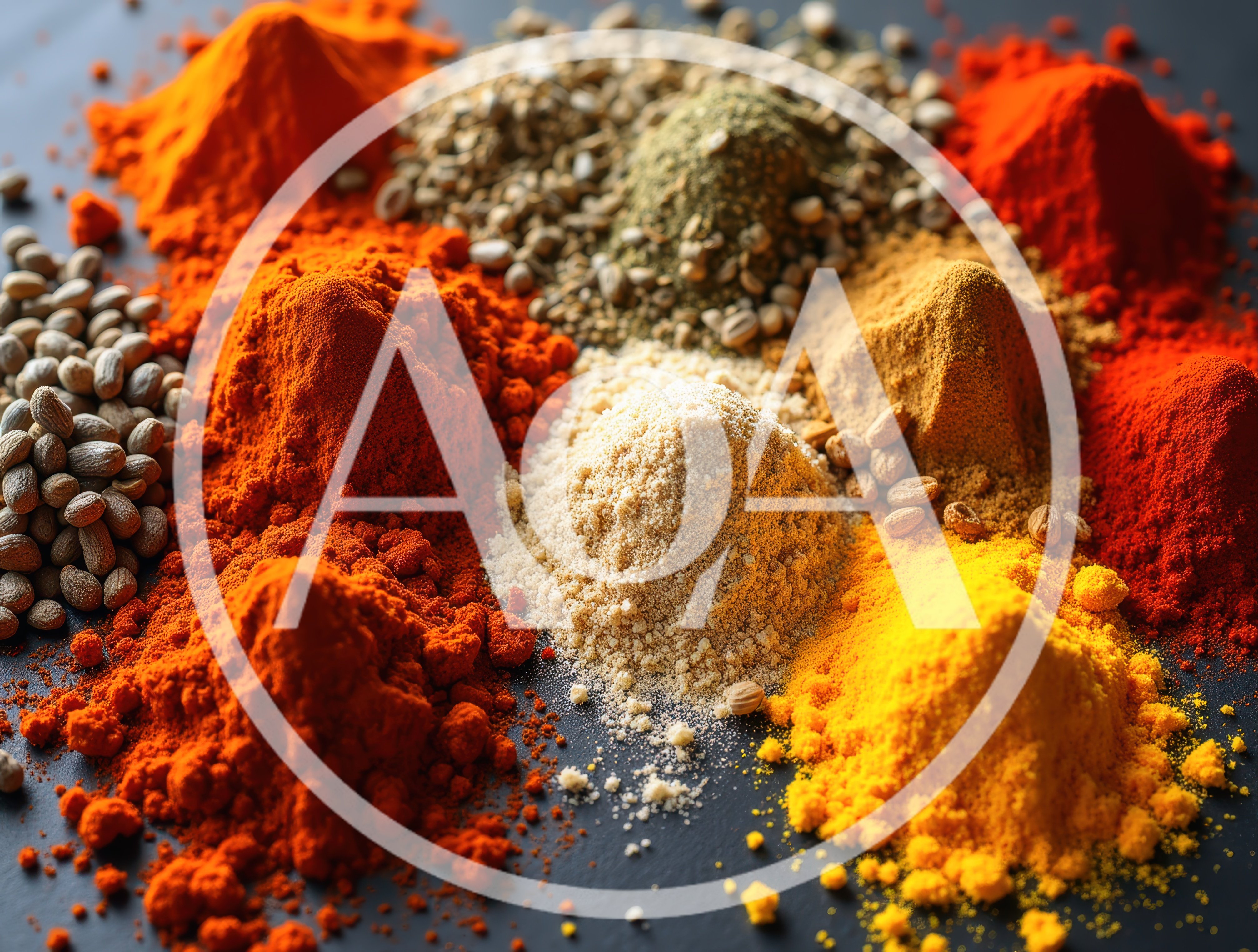 Assorted Colorful Spices and Seeds on Dark Surface