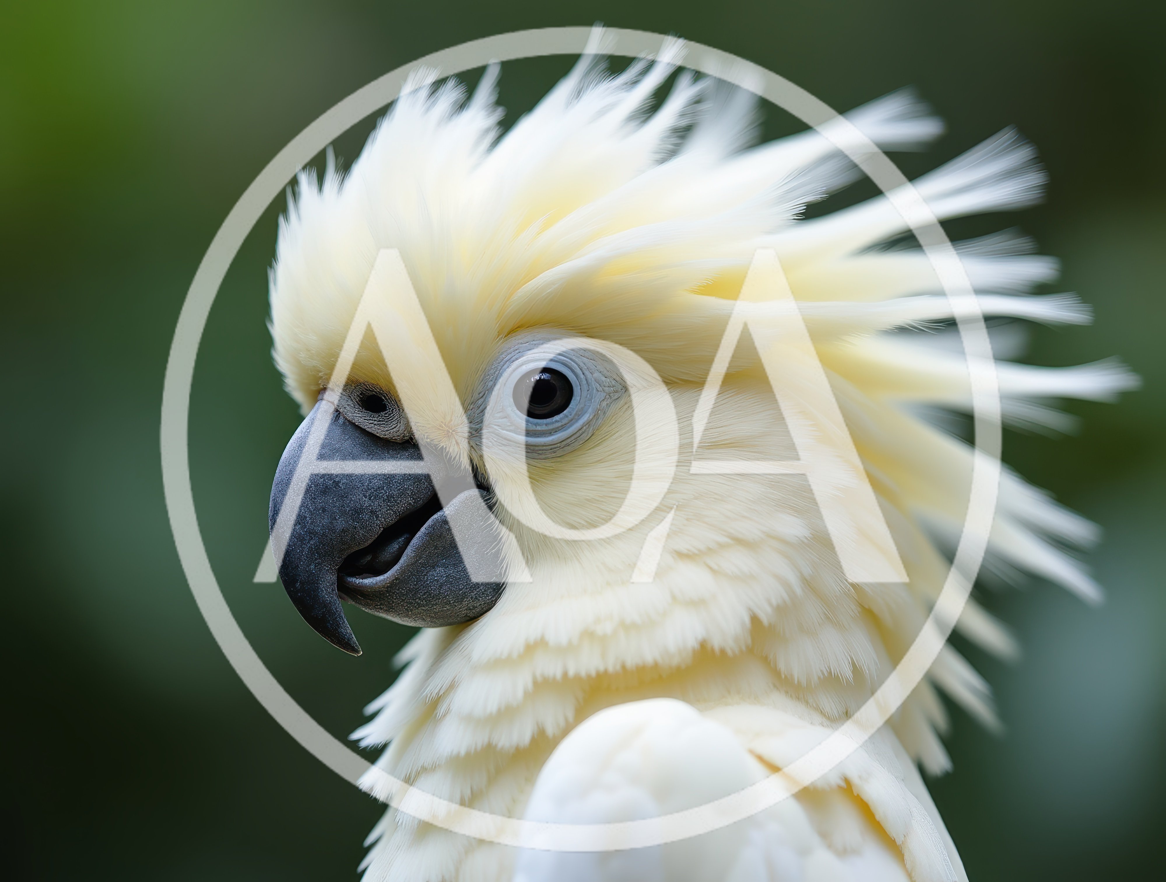 Close Up Portrait Of A White Cockatoo