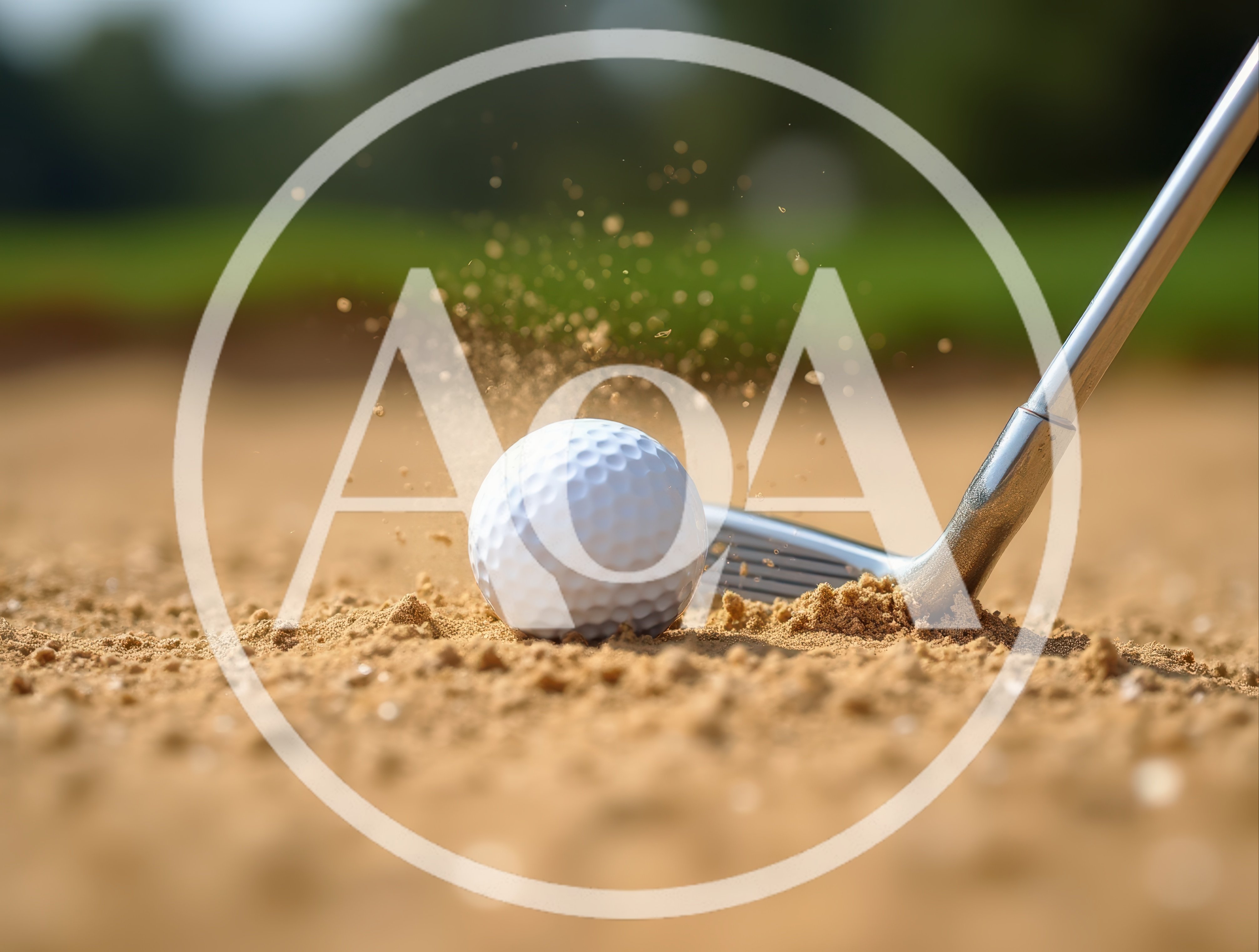 Golf Club Striking Ball Out Of Sand Bunker