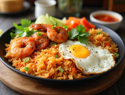 Shrimp Fried Rice With Fried Egg