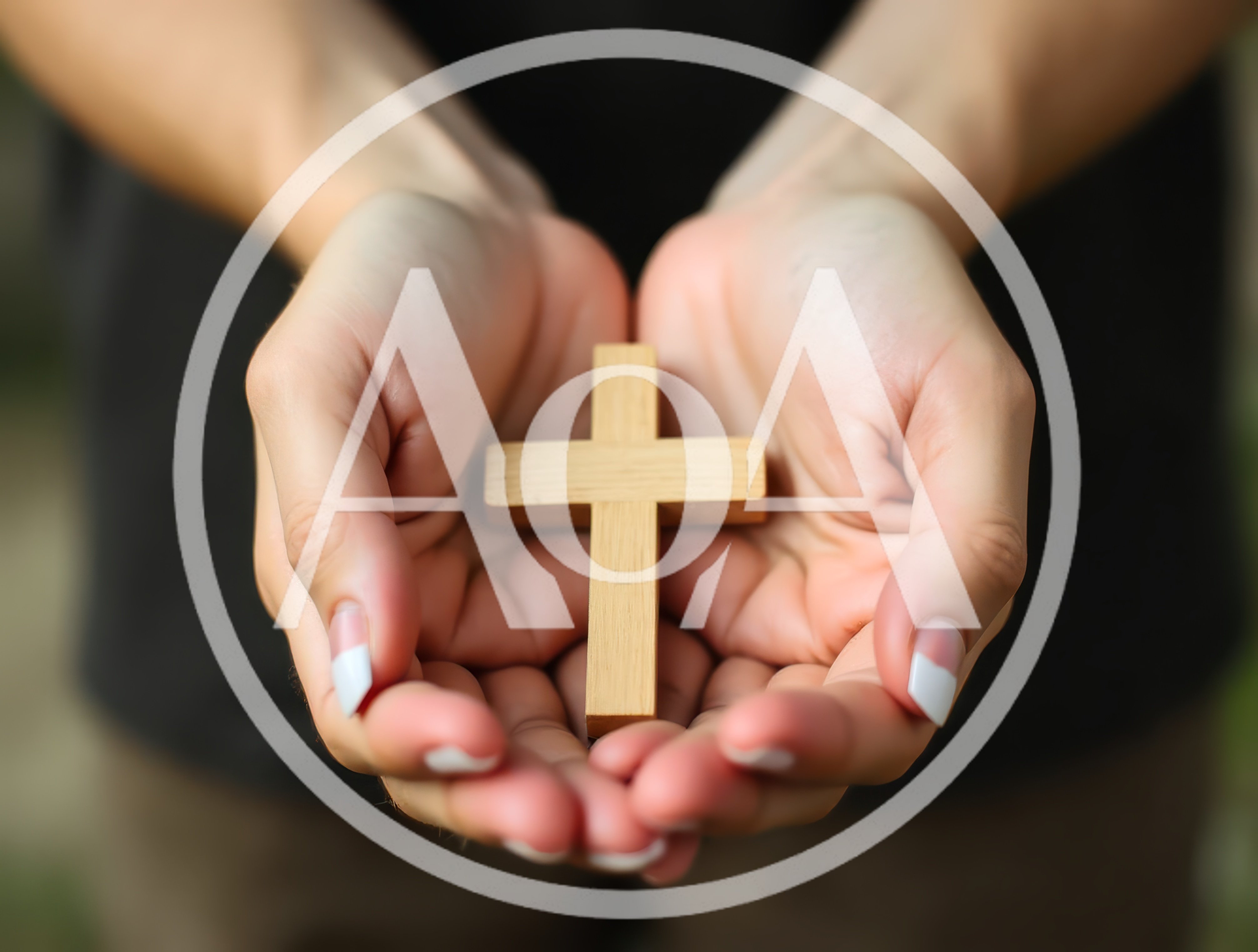 Person Holding A Wooden Christian Cross In Hands