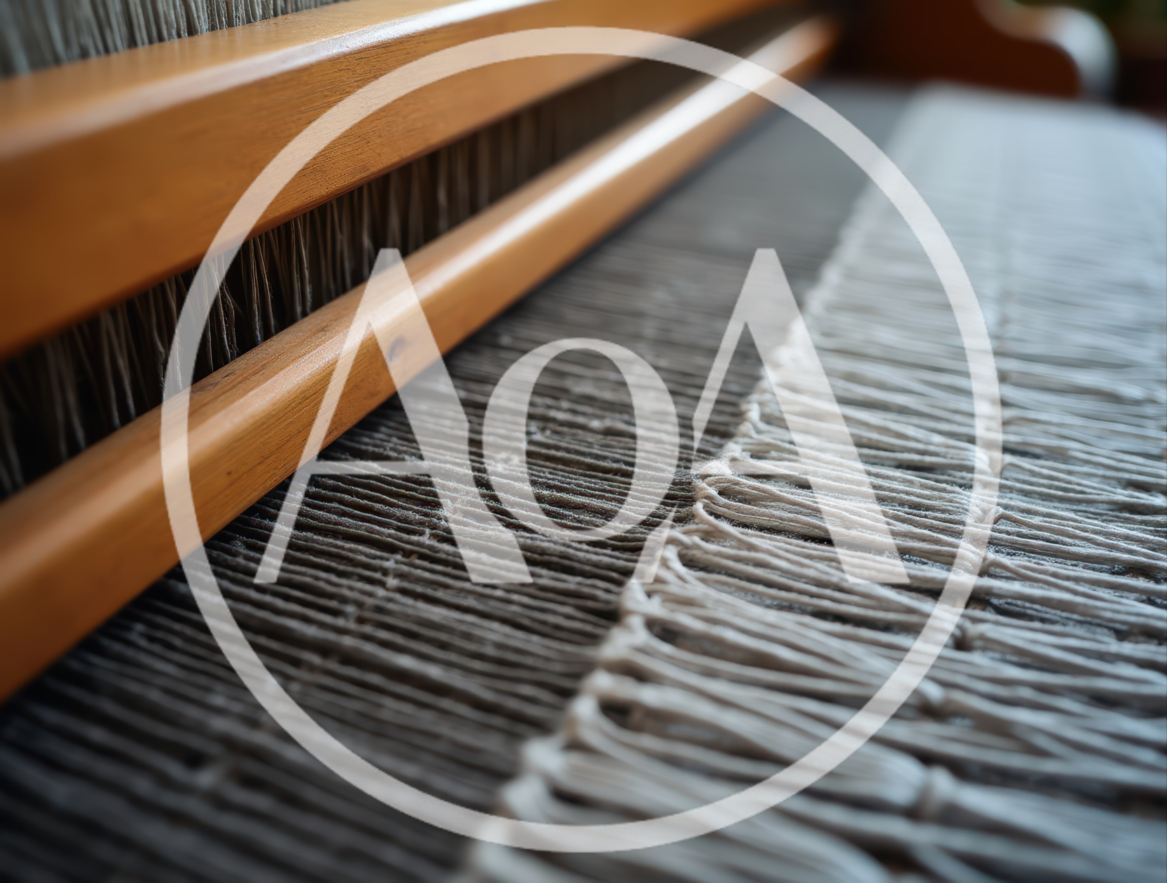 Close Up Of A Wooden Loom Weaving Fabric