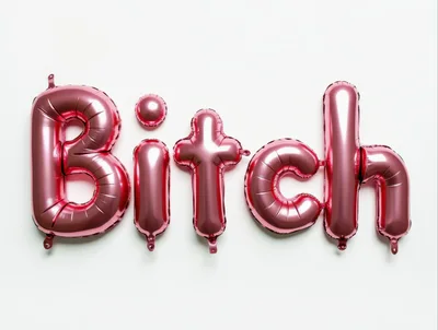 Pink Foil Balloon Letters Spelling Bitch