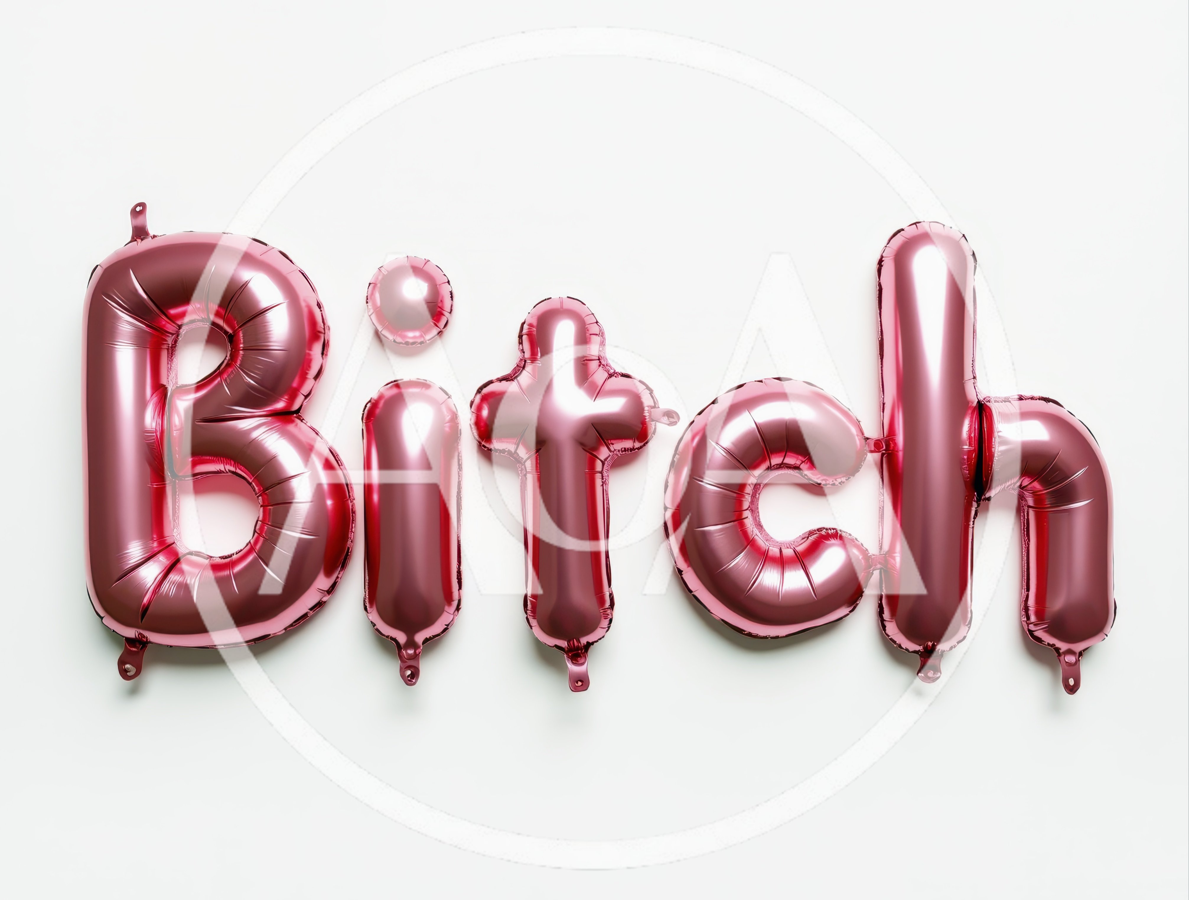Pink Foil Balloon Letters Spelling Bitch