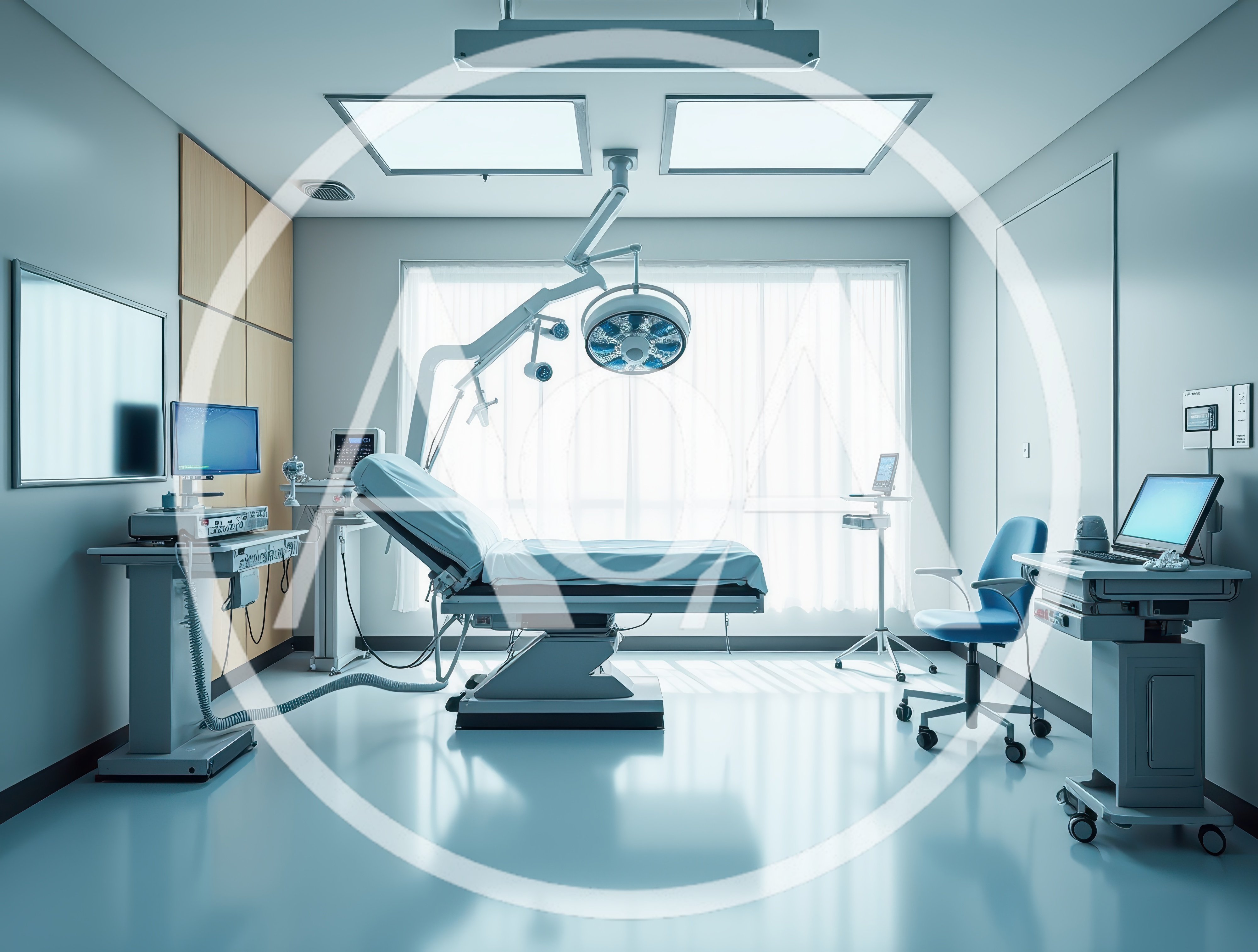 Modern Medical Examination Room With Surgical Equipment