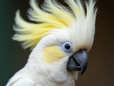 Close Up Portrait Of A Sulphur Crested Cockatoo