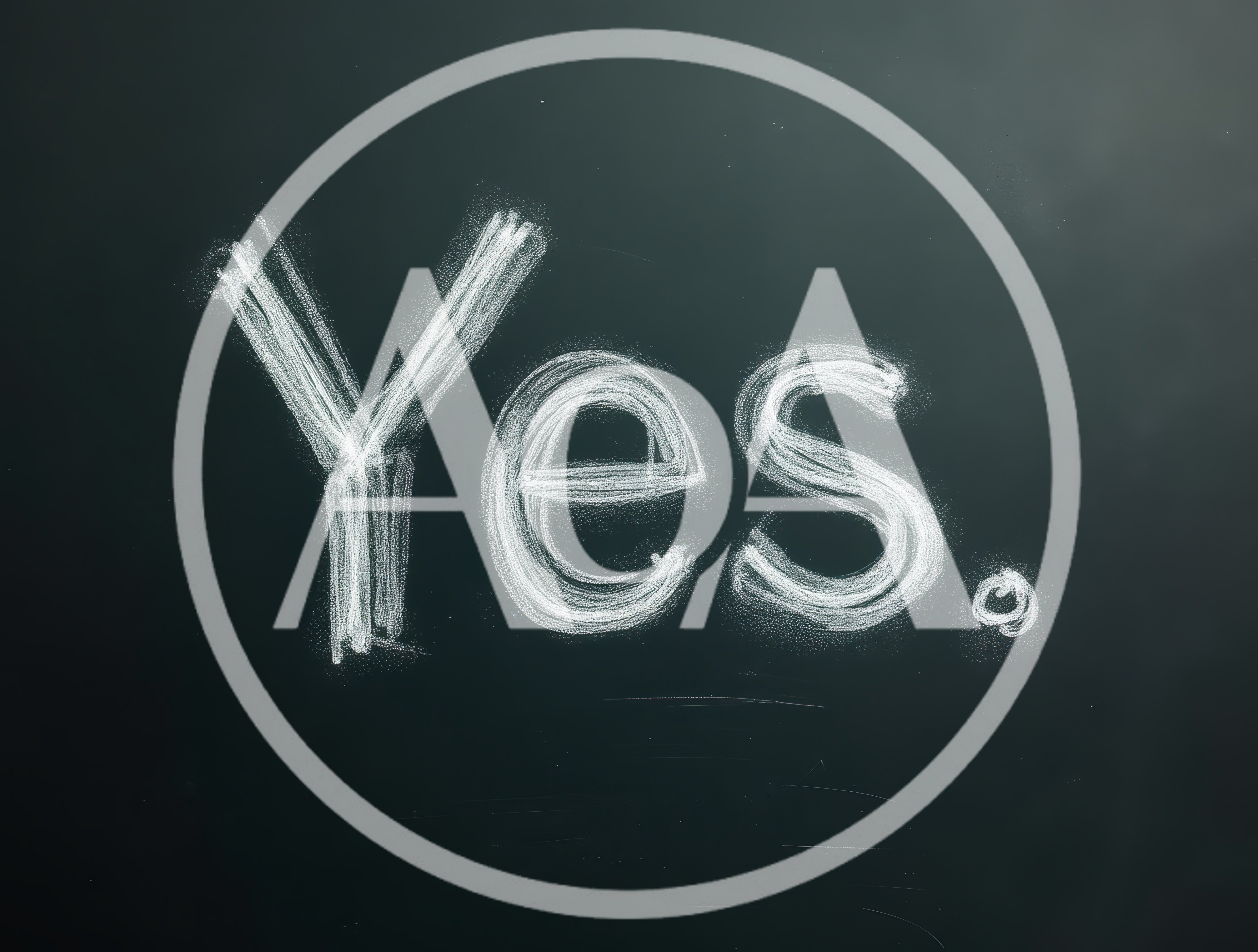 Yes Written In White Chalk On A Blackboard