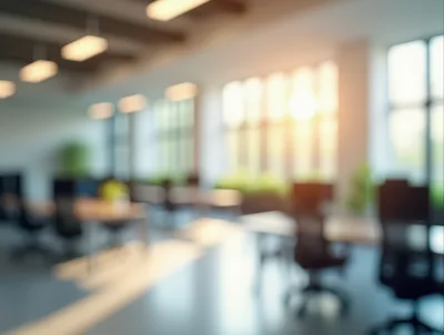 Blurred Modern Open Plan Office Interior