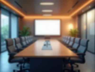 Modern Empty Conference Room With Large Meeting Table