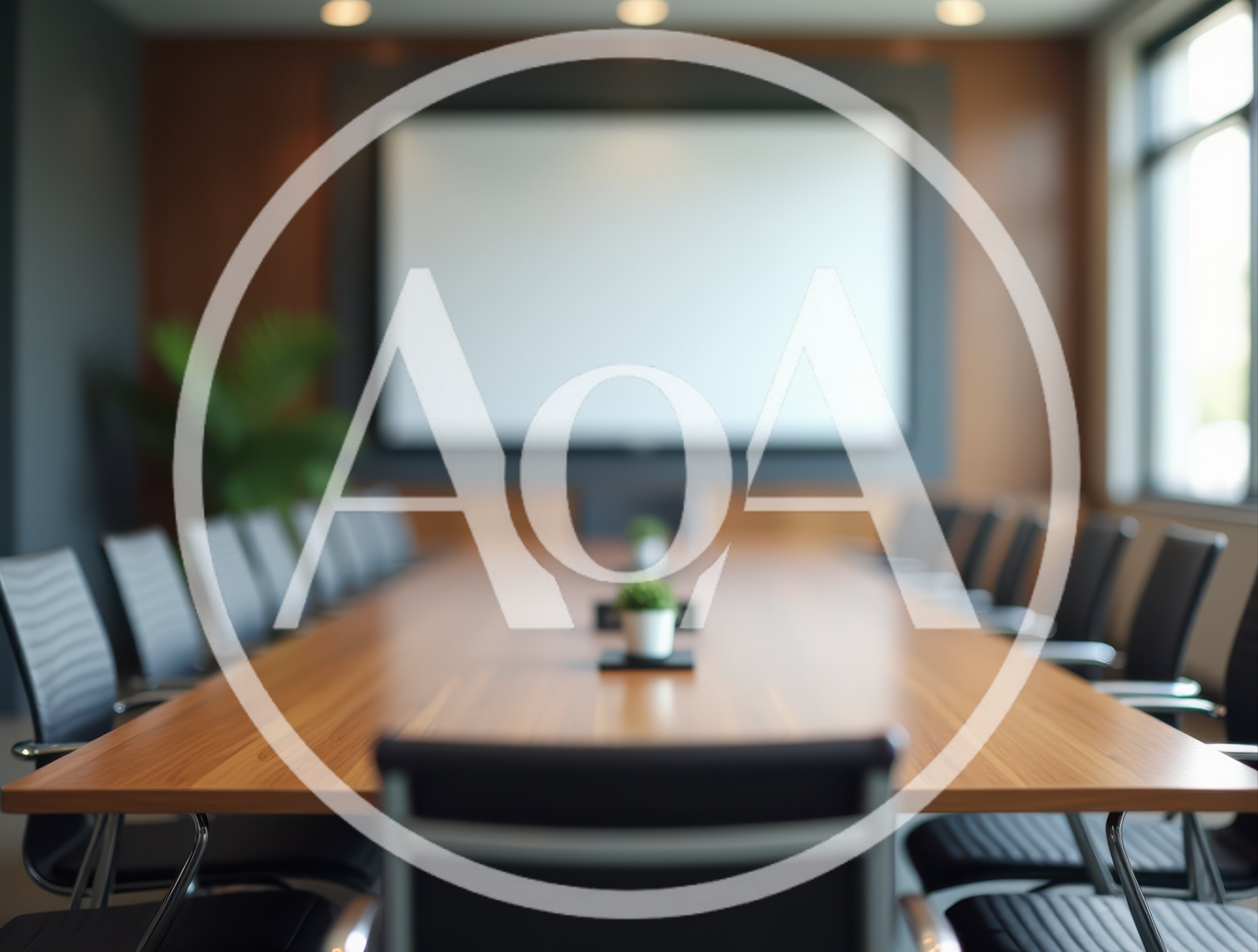 Empty Modern Conference Room With Large Projection Screen