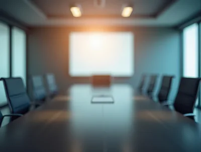 Empty Modern Conference Room With Blurred Meeting Table