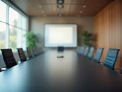 Empty Modern Conference Room With Long Table