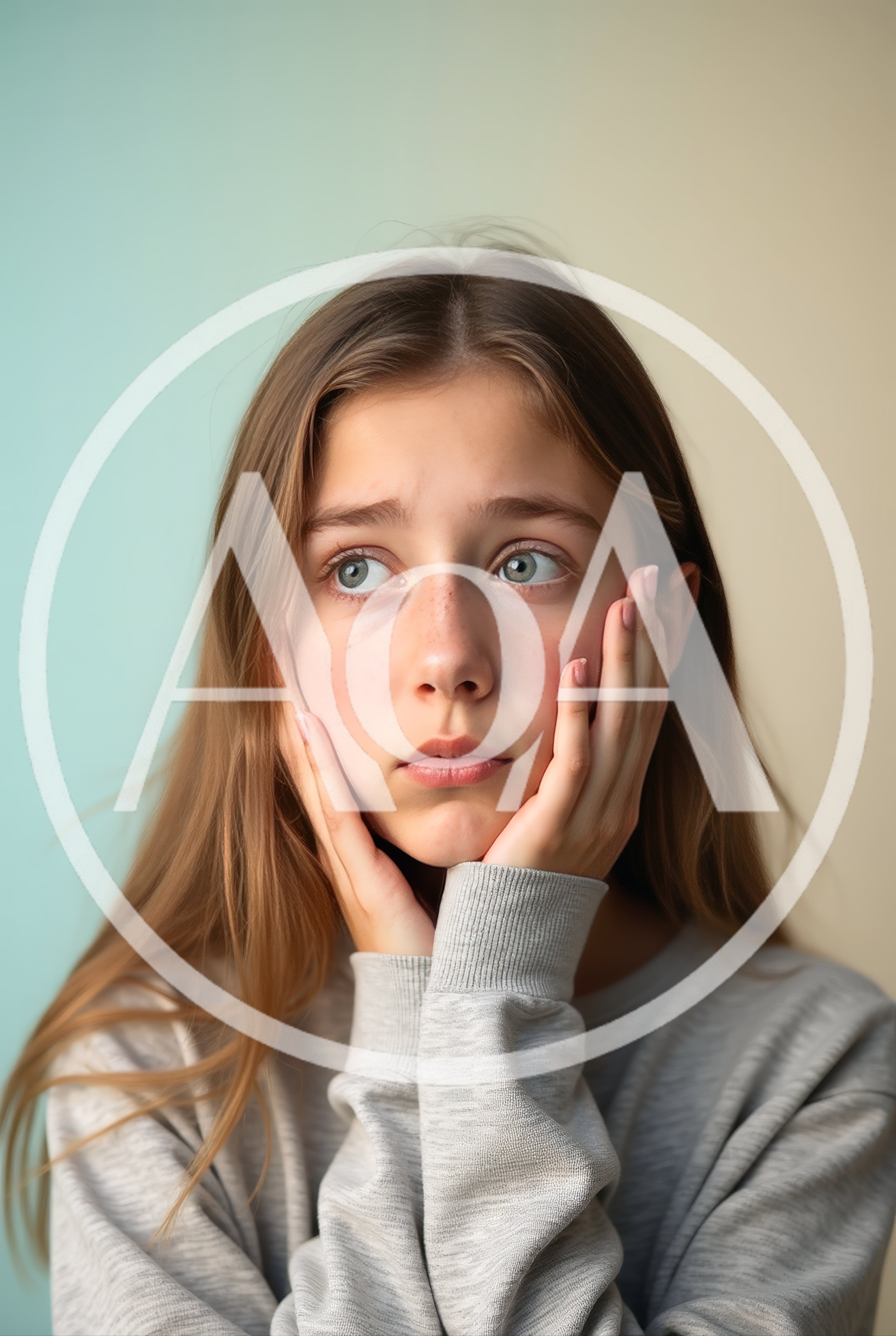 Portrait Of A Concerned Young Girl