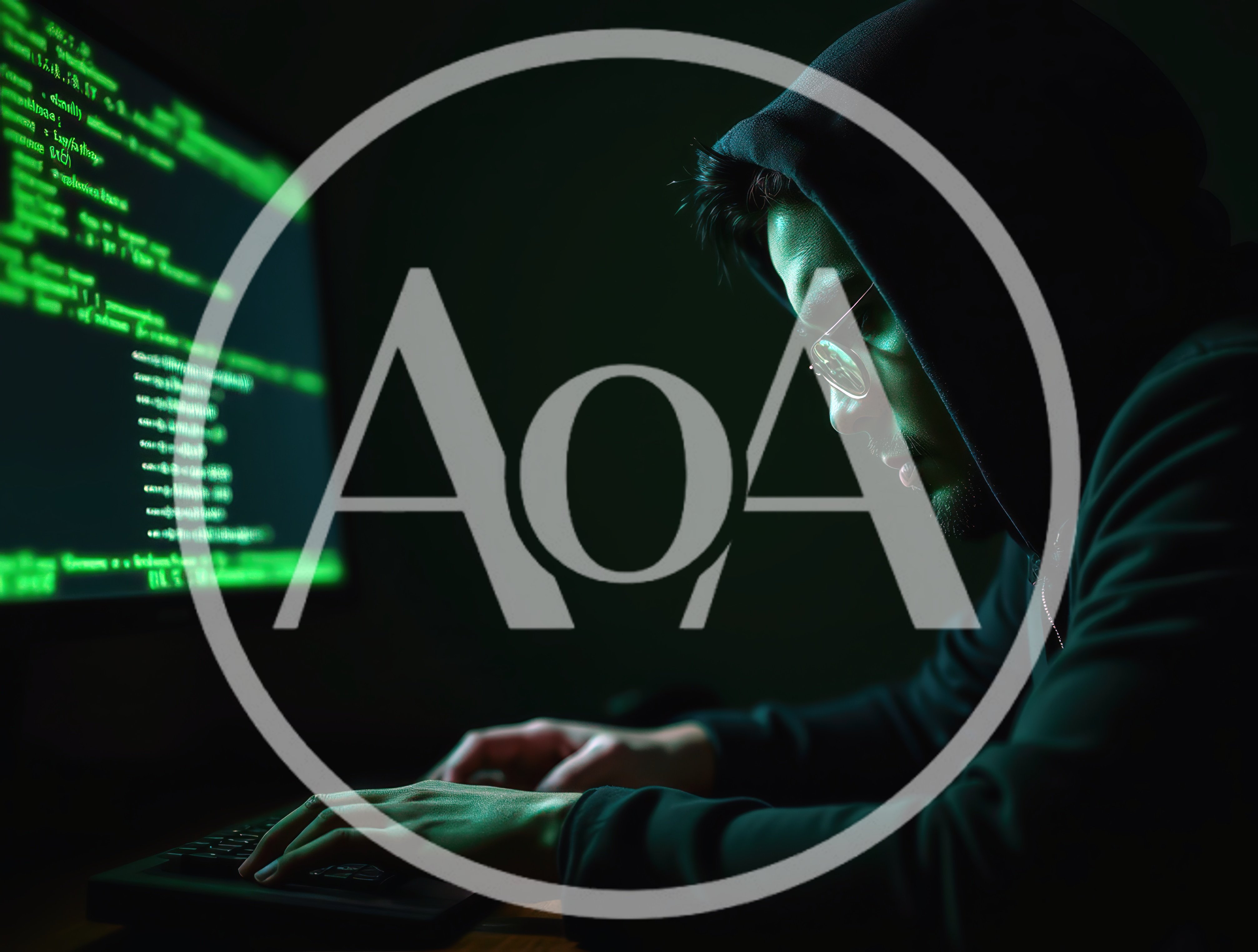 Hacker Working On Computer Code In Dark Room