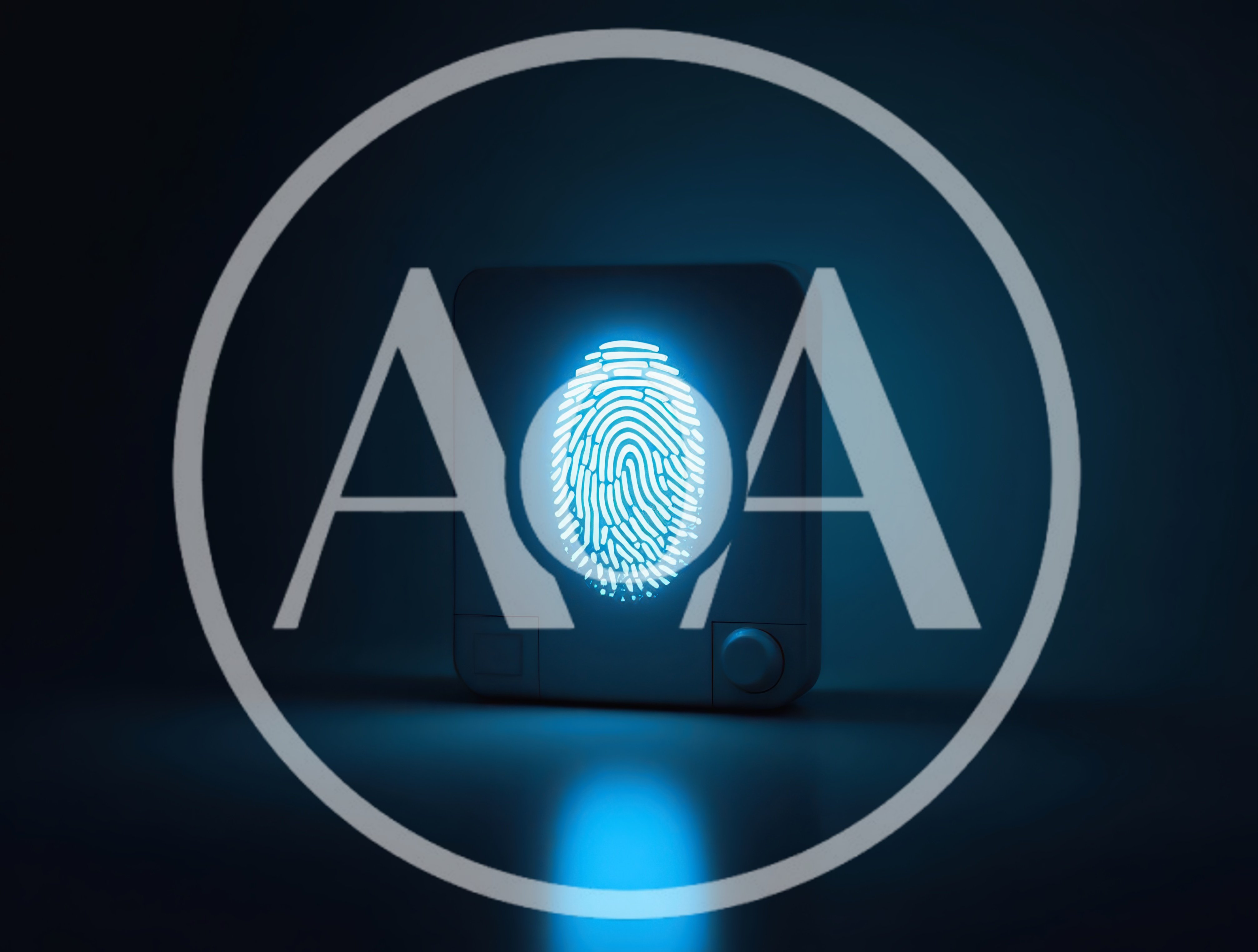 Glowing Blue Fingerprint Scanner Security Device