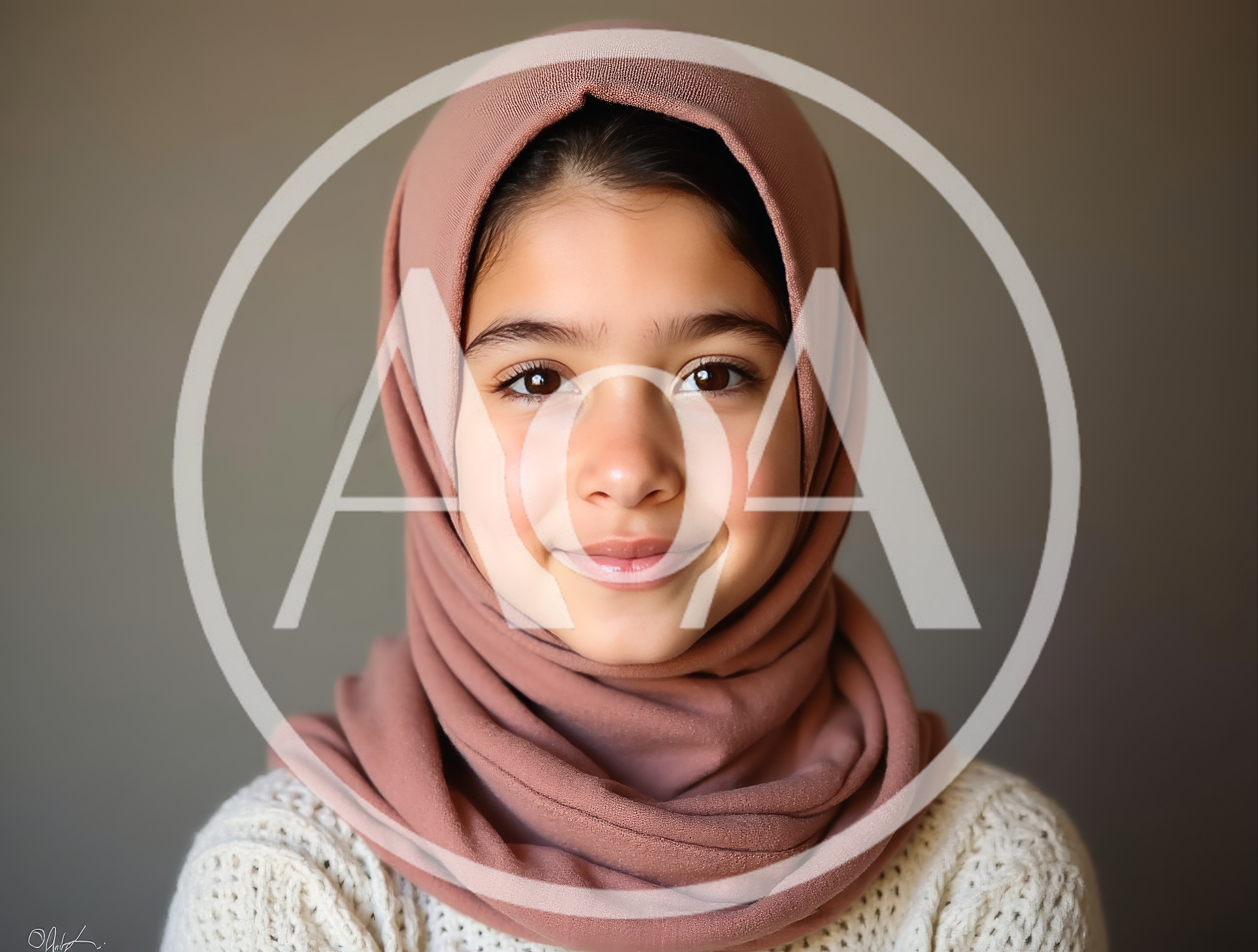 Portrait Of A Young Girl Wearing A Hijab