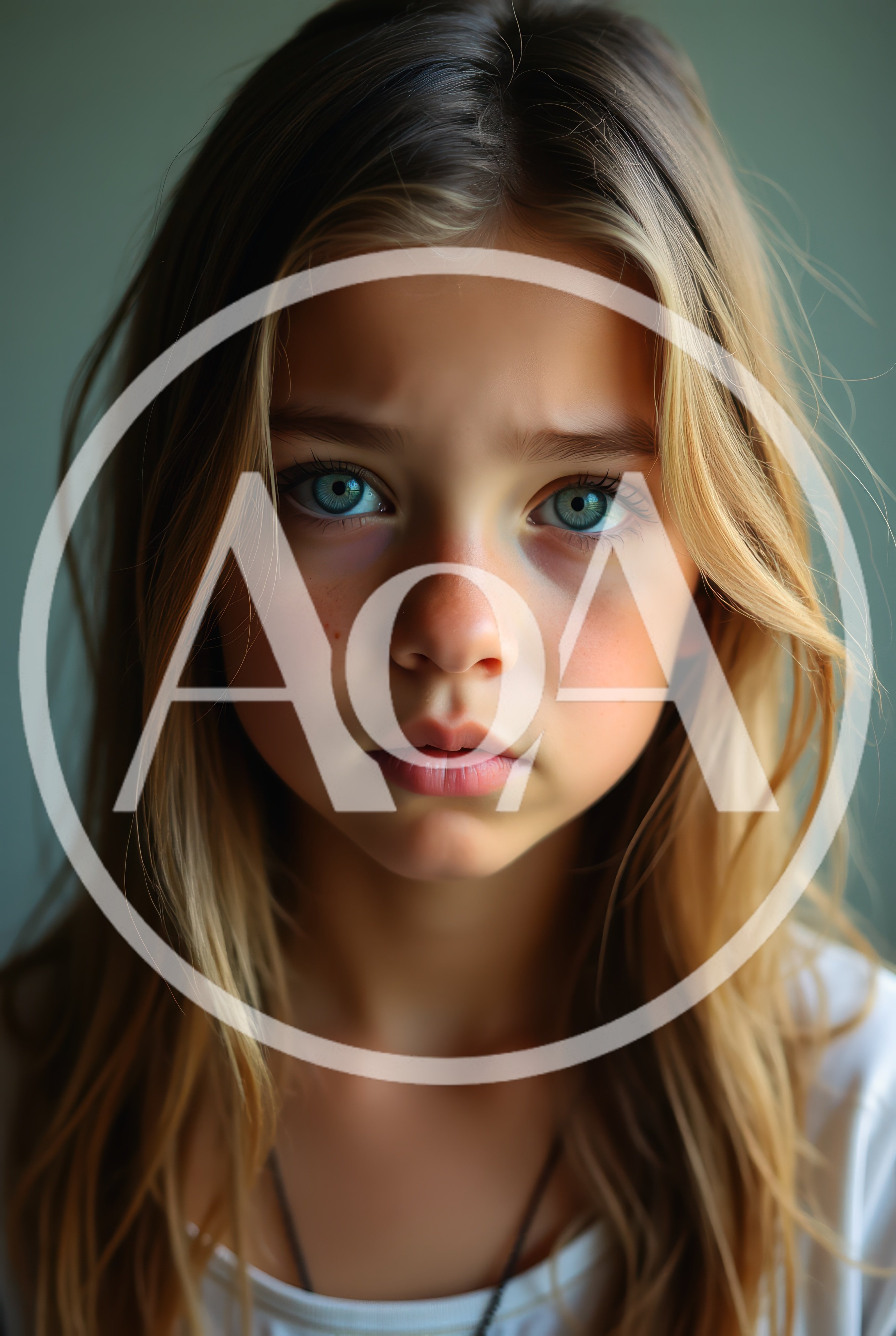 Portrait Of A Young Girl With Blue Eyes
