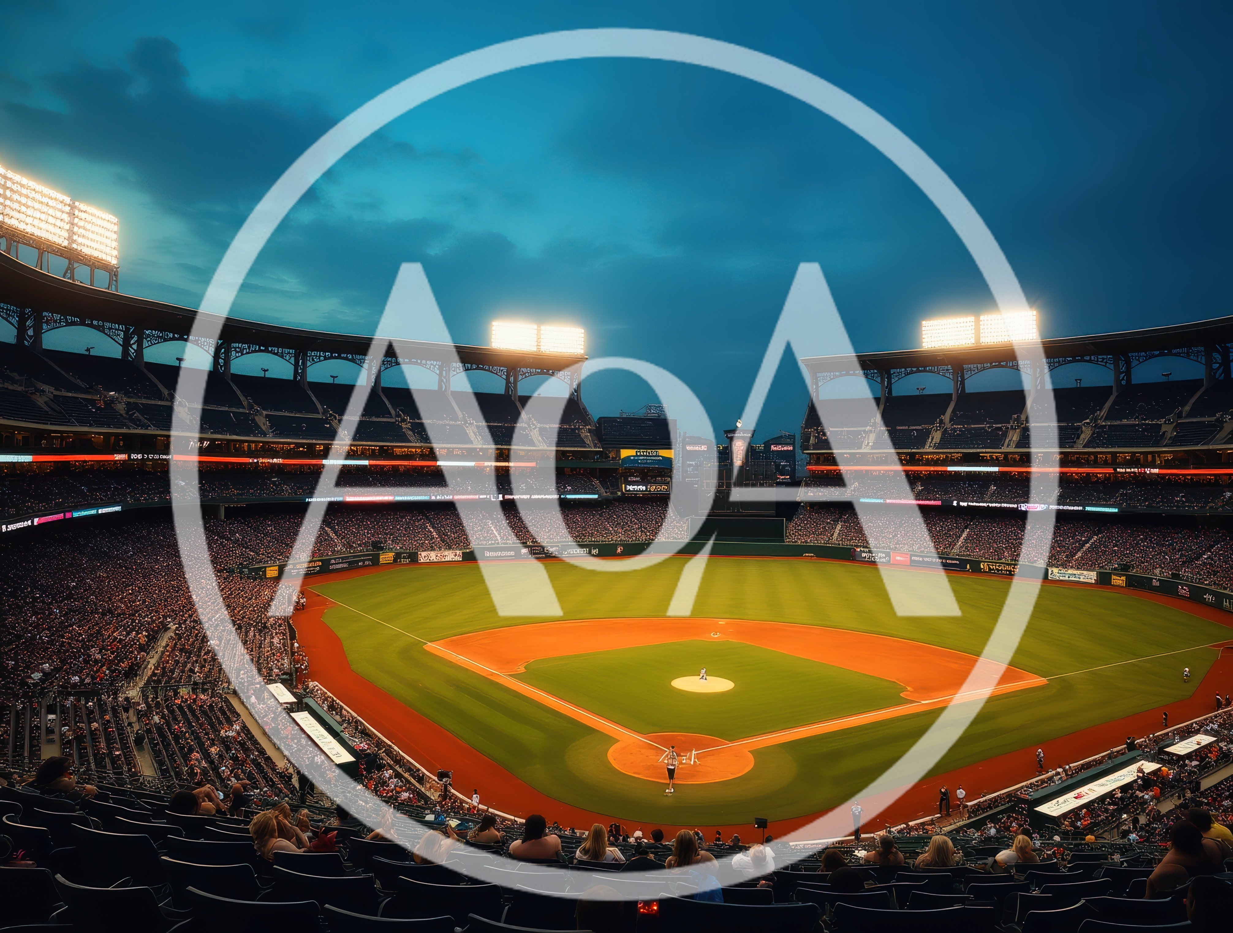 Wide Angle View Of A Major League Baseball Stadium