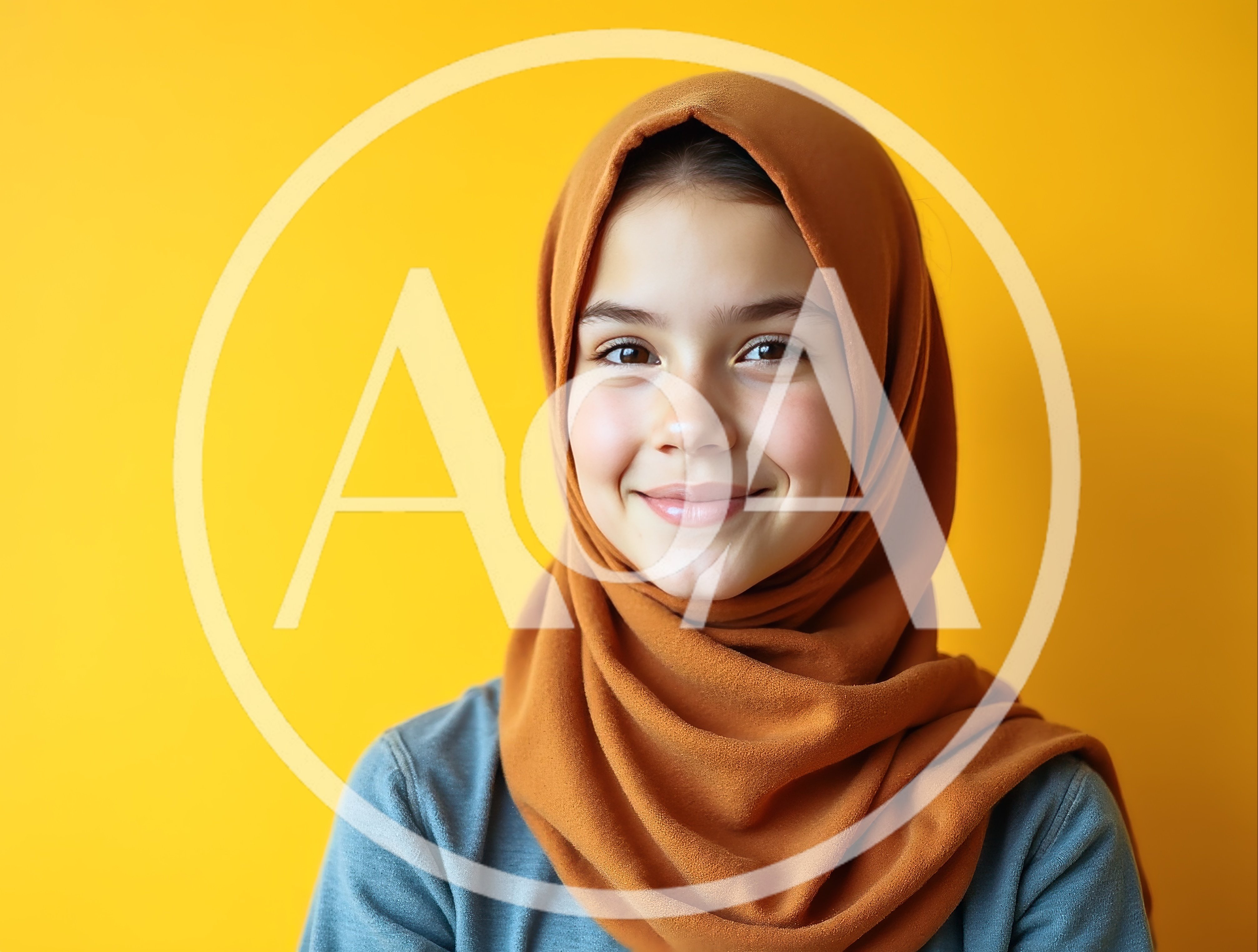 Portrait Of A Smiling Young Girl Wearing A Hijab