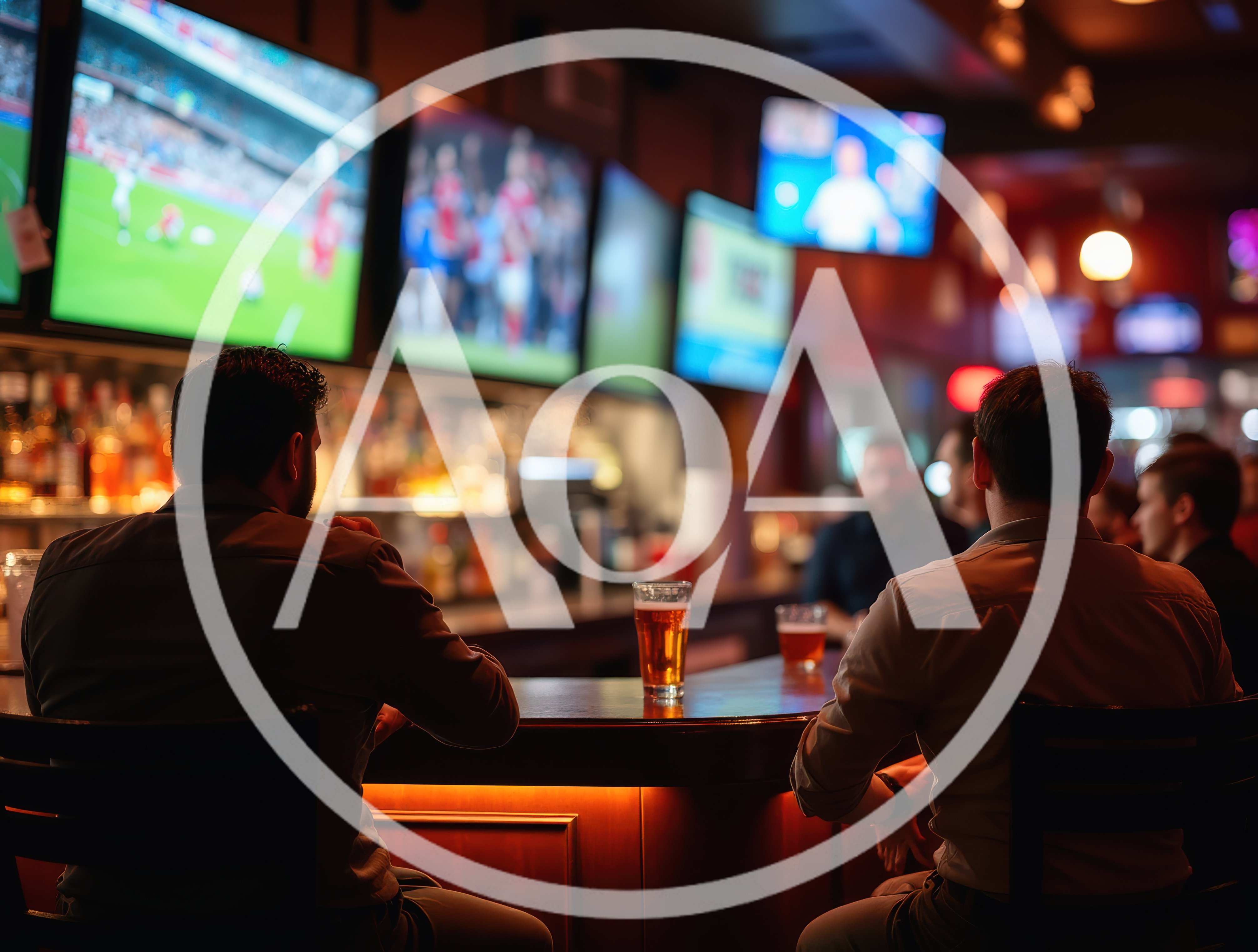 Two Men Watching Sports At A Bar