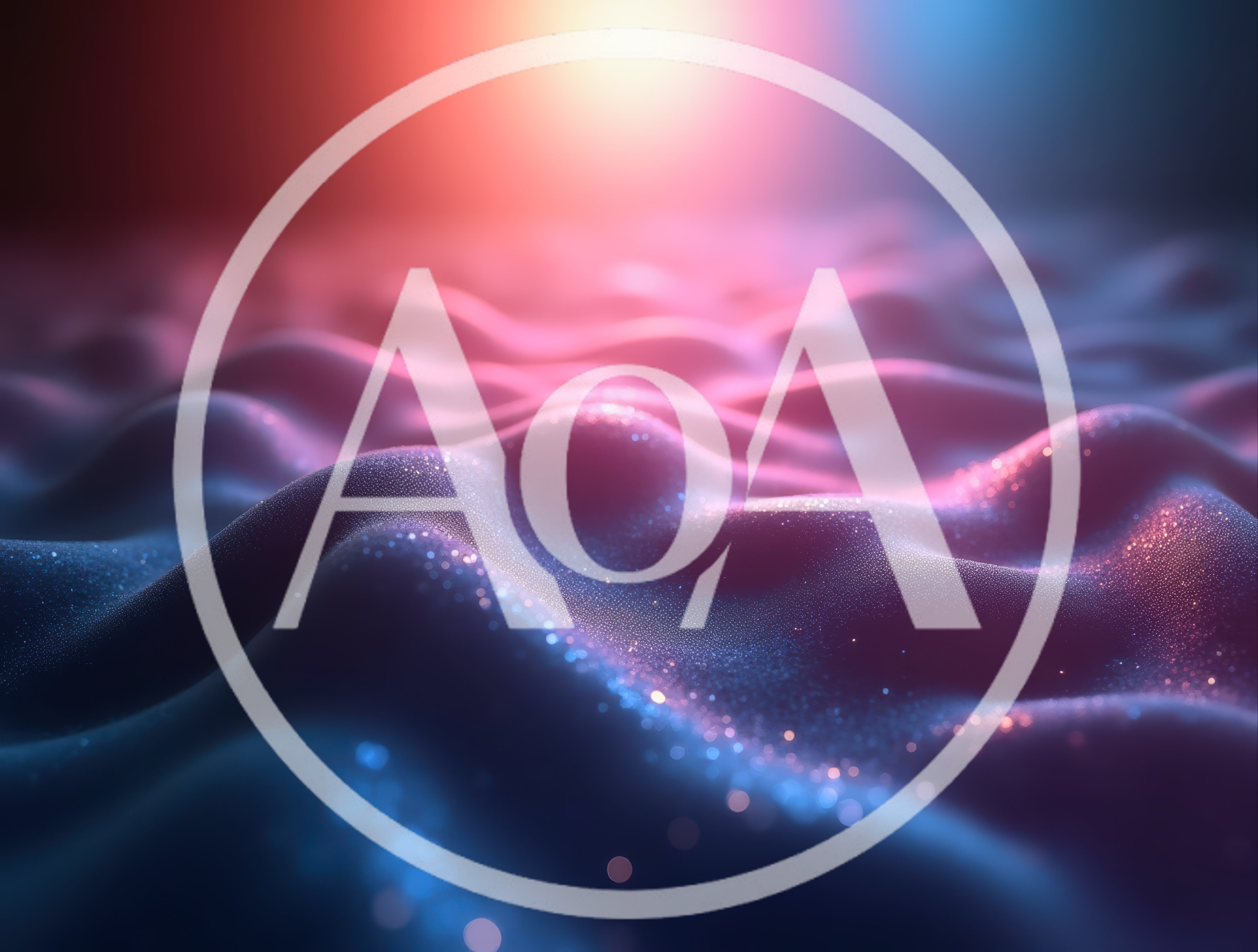 Abstract Wavy Surface With Glowing Particles And Bokeh
