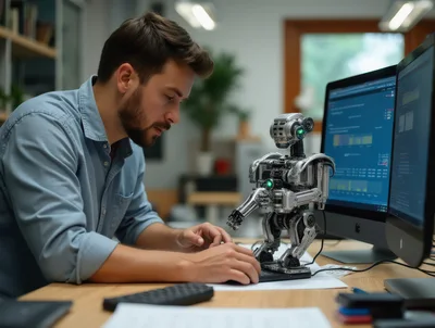 Software Engineer Programming A Small Humanoid Robot