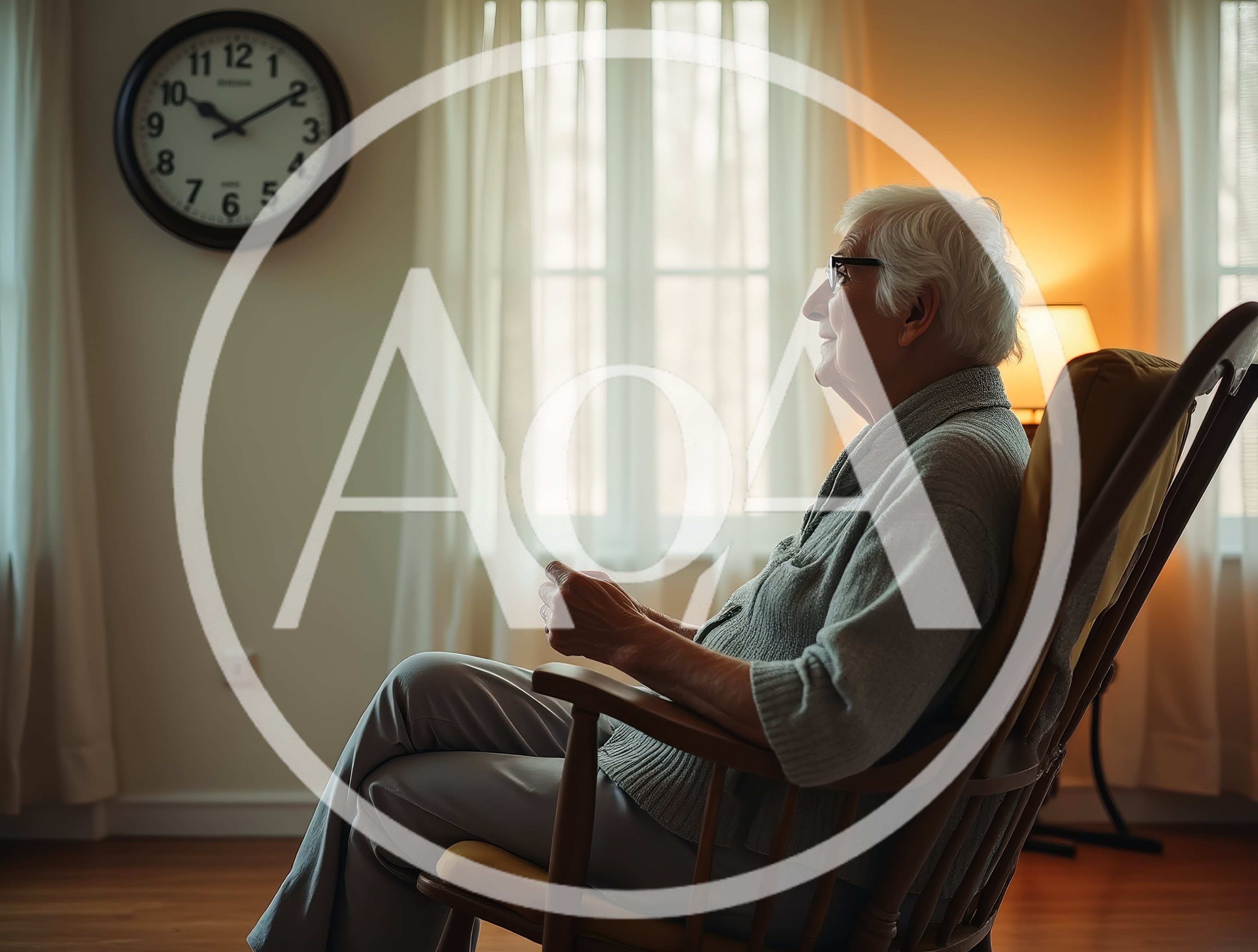 Elderly Person Sitting In A Rocking Chair