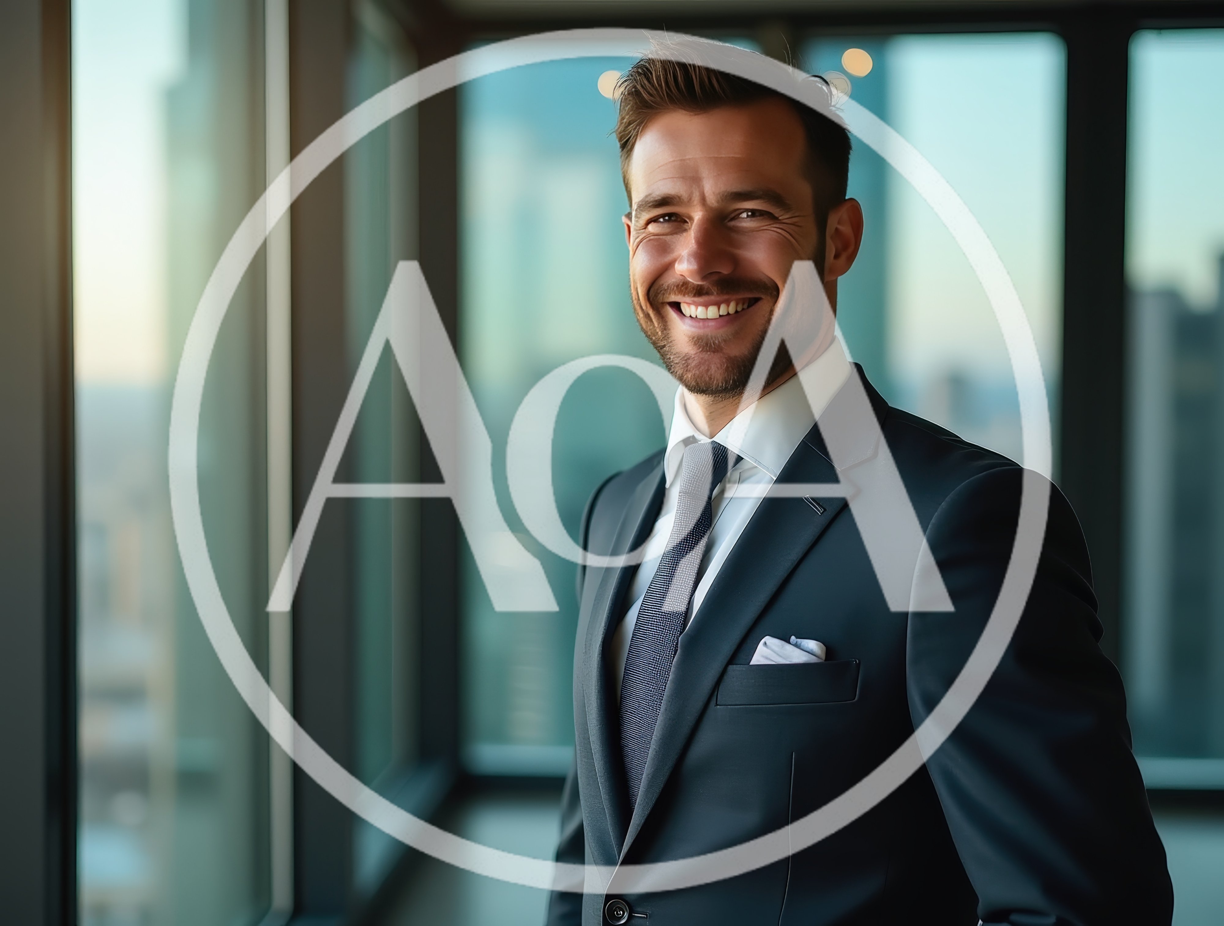 Professional Businessman Smiling In Modern Office High Rise