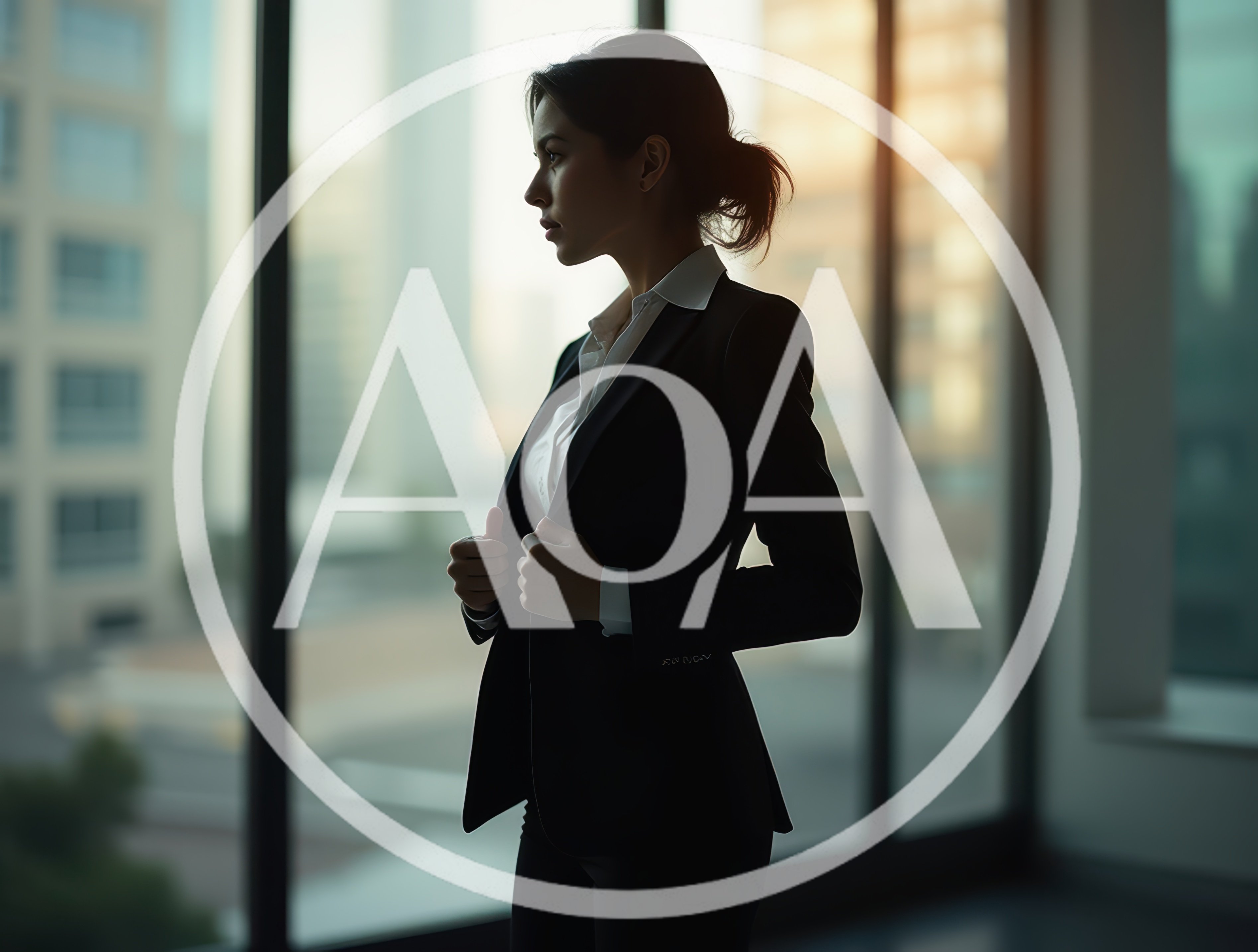 Professional Businesswoman Standing By Office Window