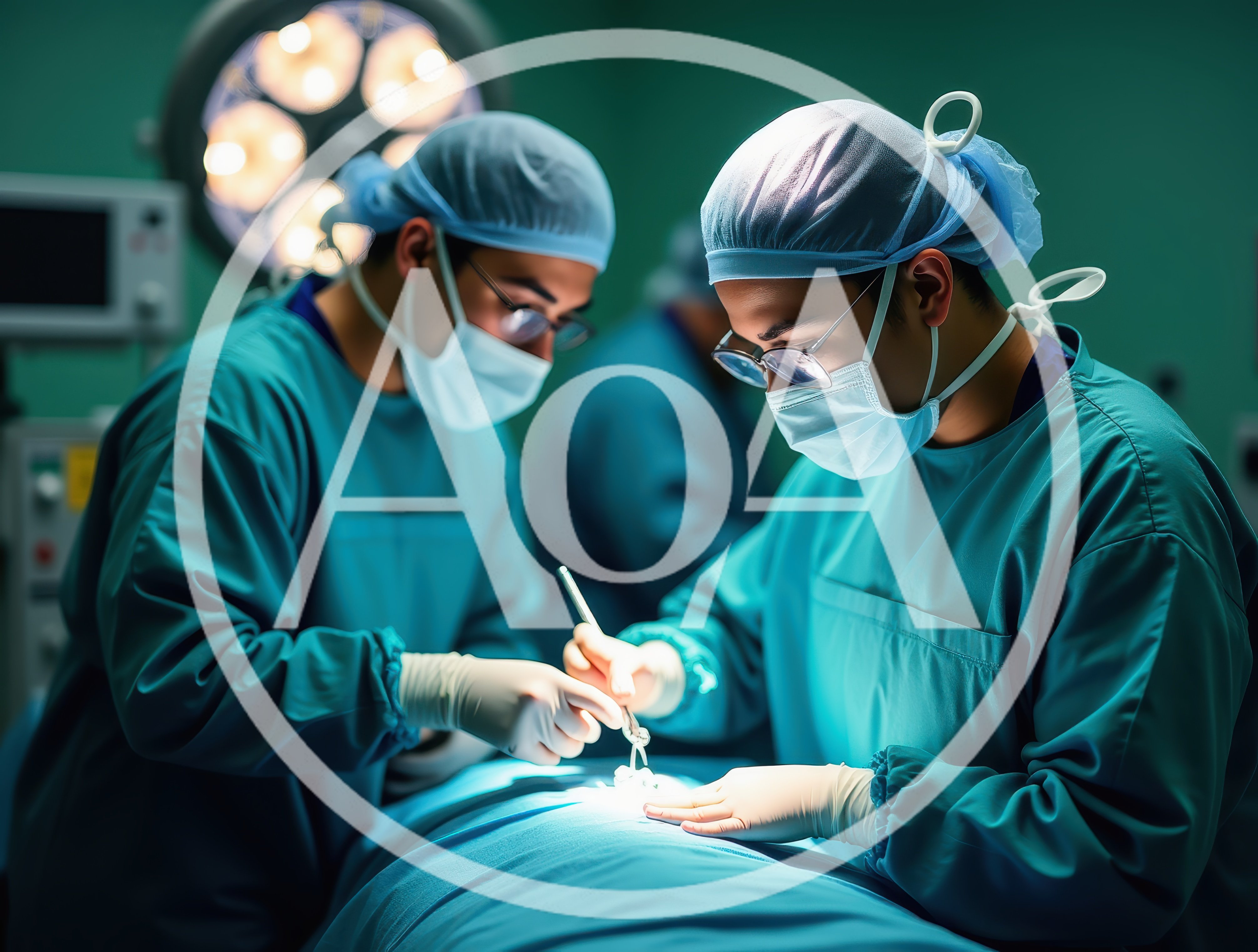 Surgeons Performing A Medical Procedure In Operating Room