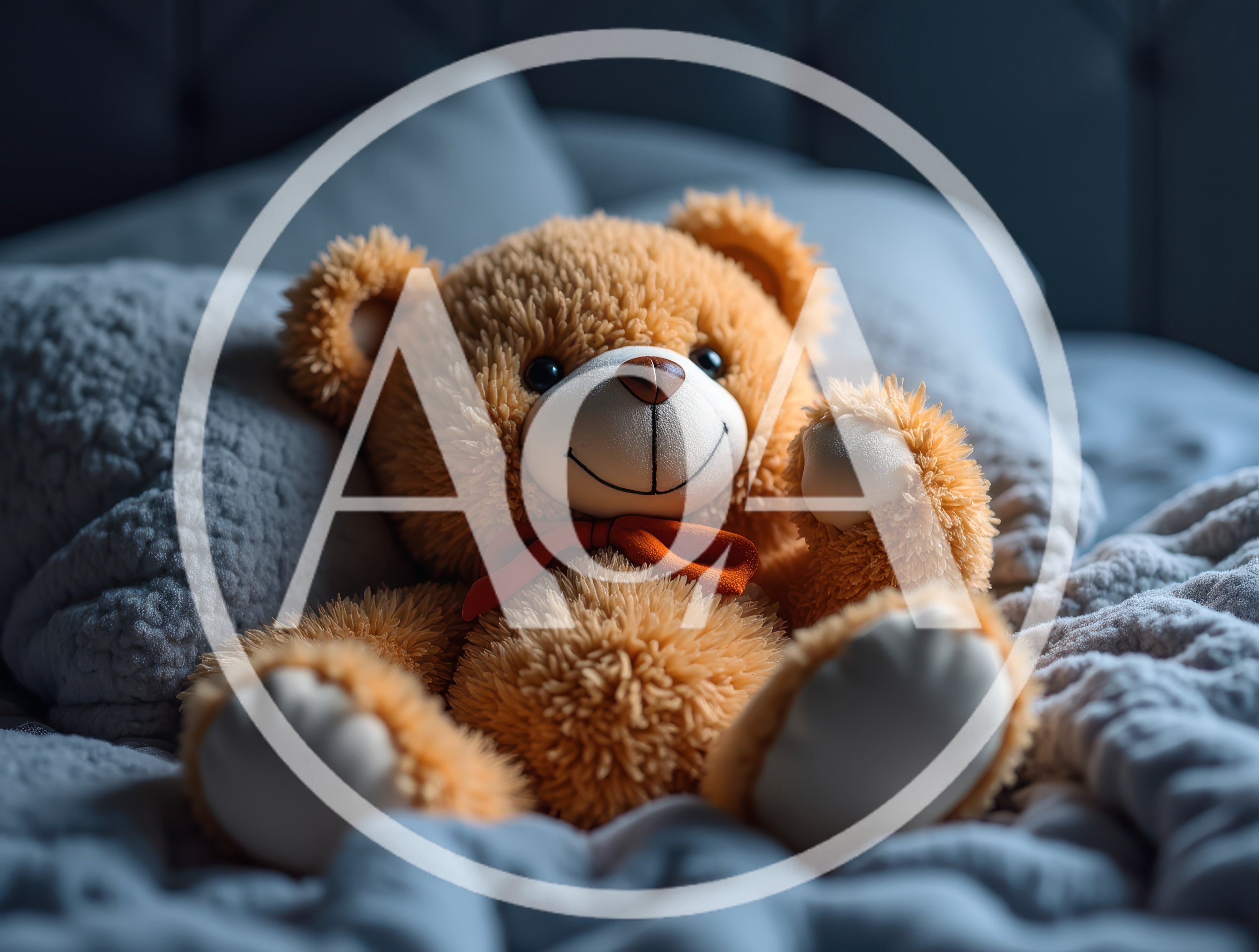 Fluffy Brown Teddy Bear Sitting on Bed