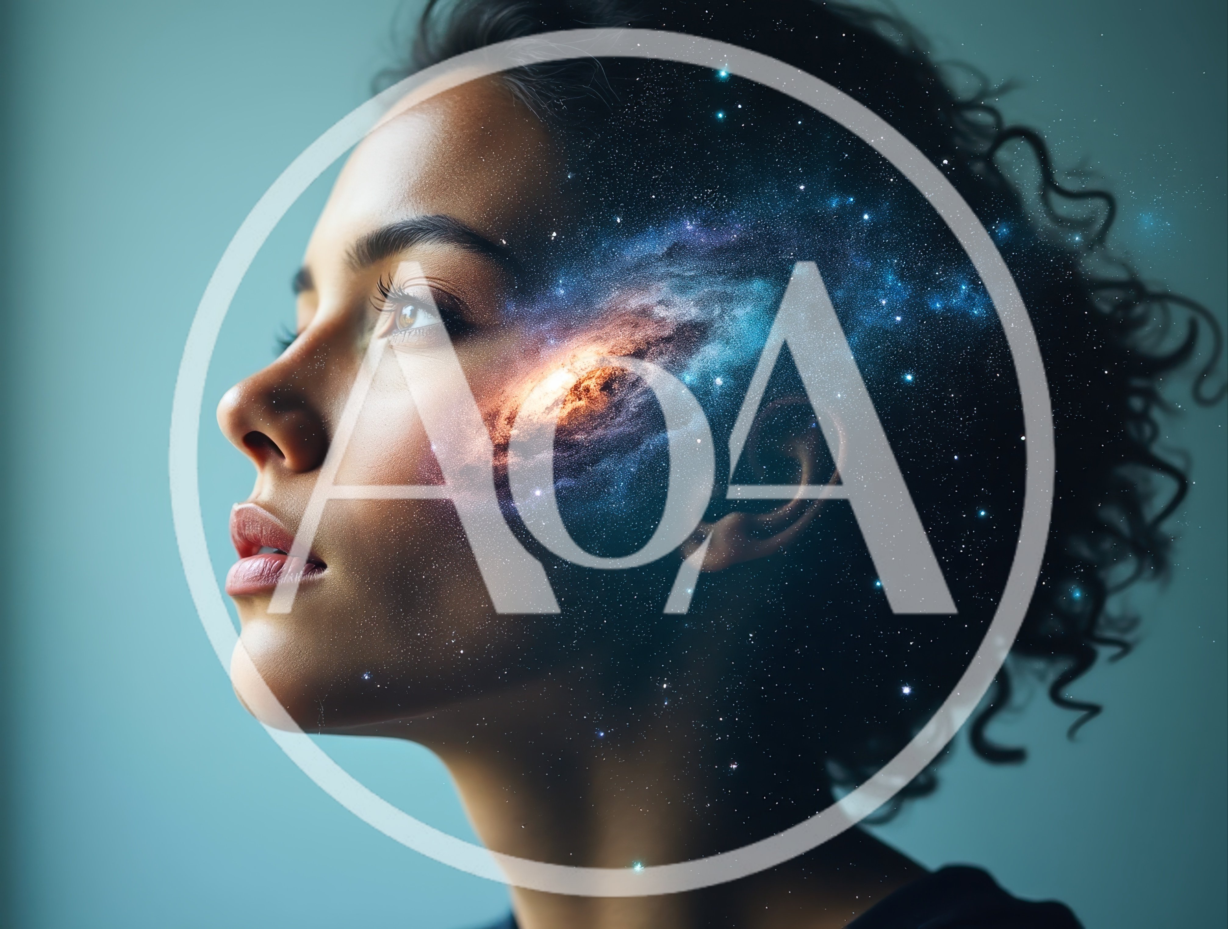Surreal Portrait Of A Woman With A Cosmic Galaxy