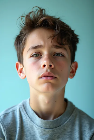 Portrait Of A Young Boy With Messy Hair