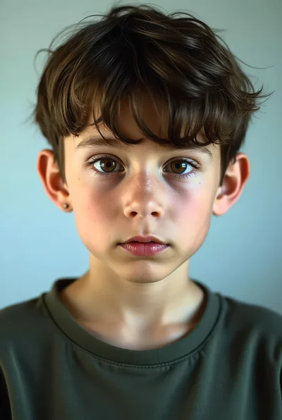 Portrait Of A Young Boy With Brown Hair