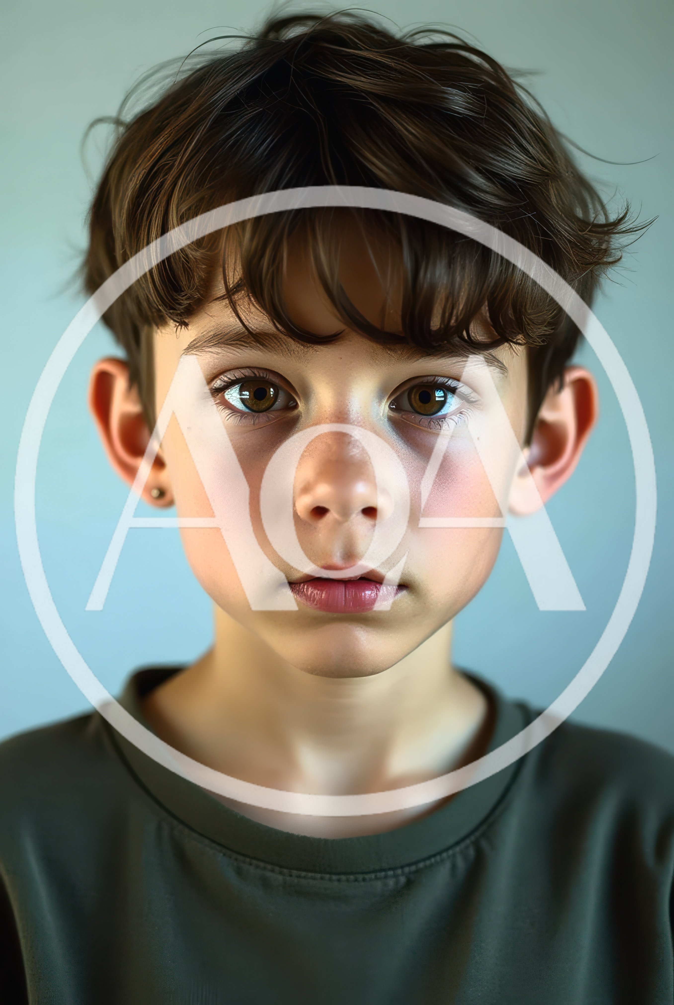Portrait Of A Young Boy With Brown Hair