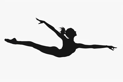 Silhouette Of A Gymnast Performing A Leap